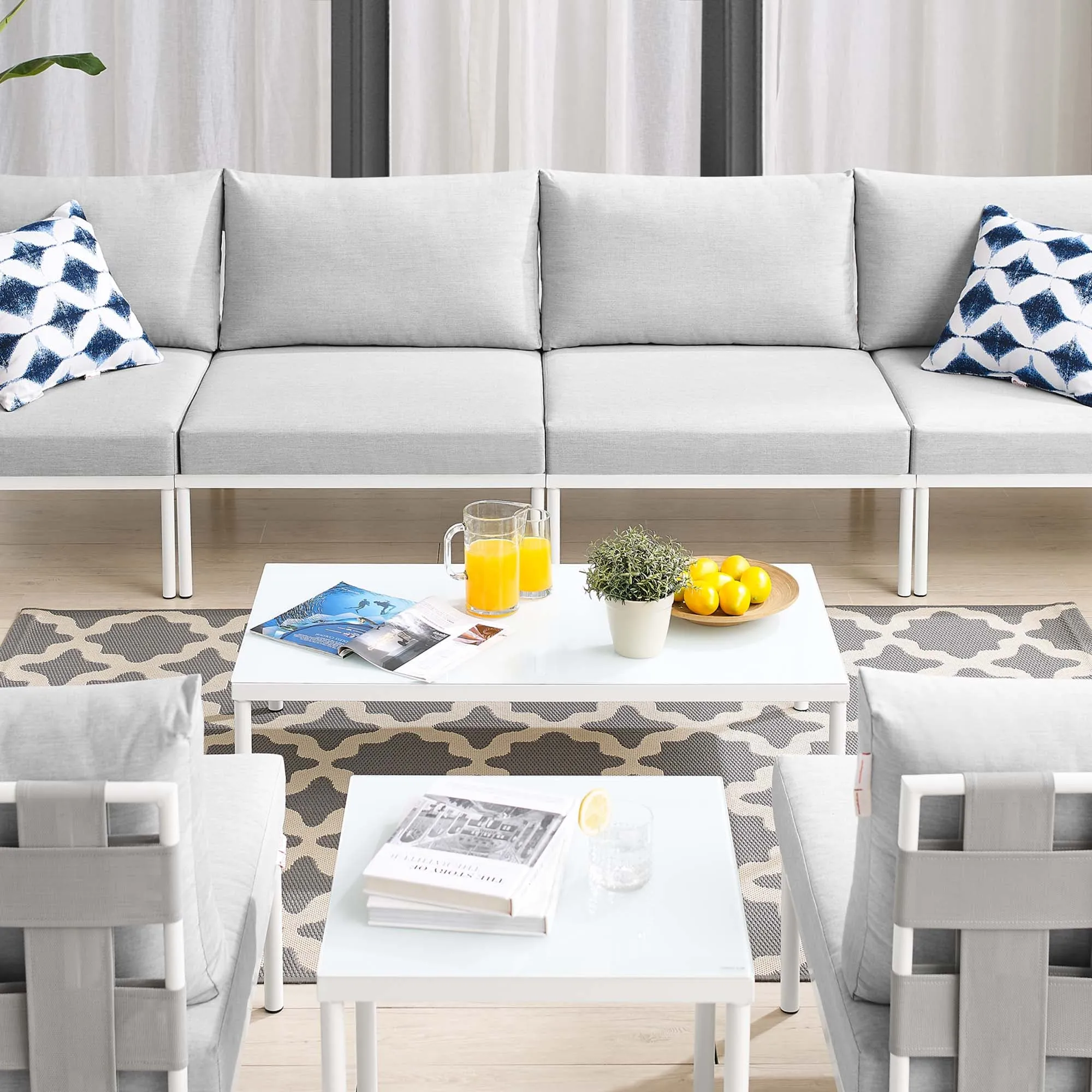 Harmony 8-Piece  Sunbrella® Outdoor Patio Aluminum Sectional Sofa Set by Modway