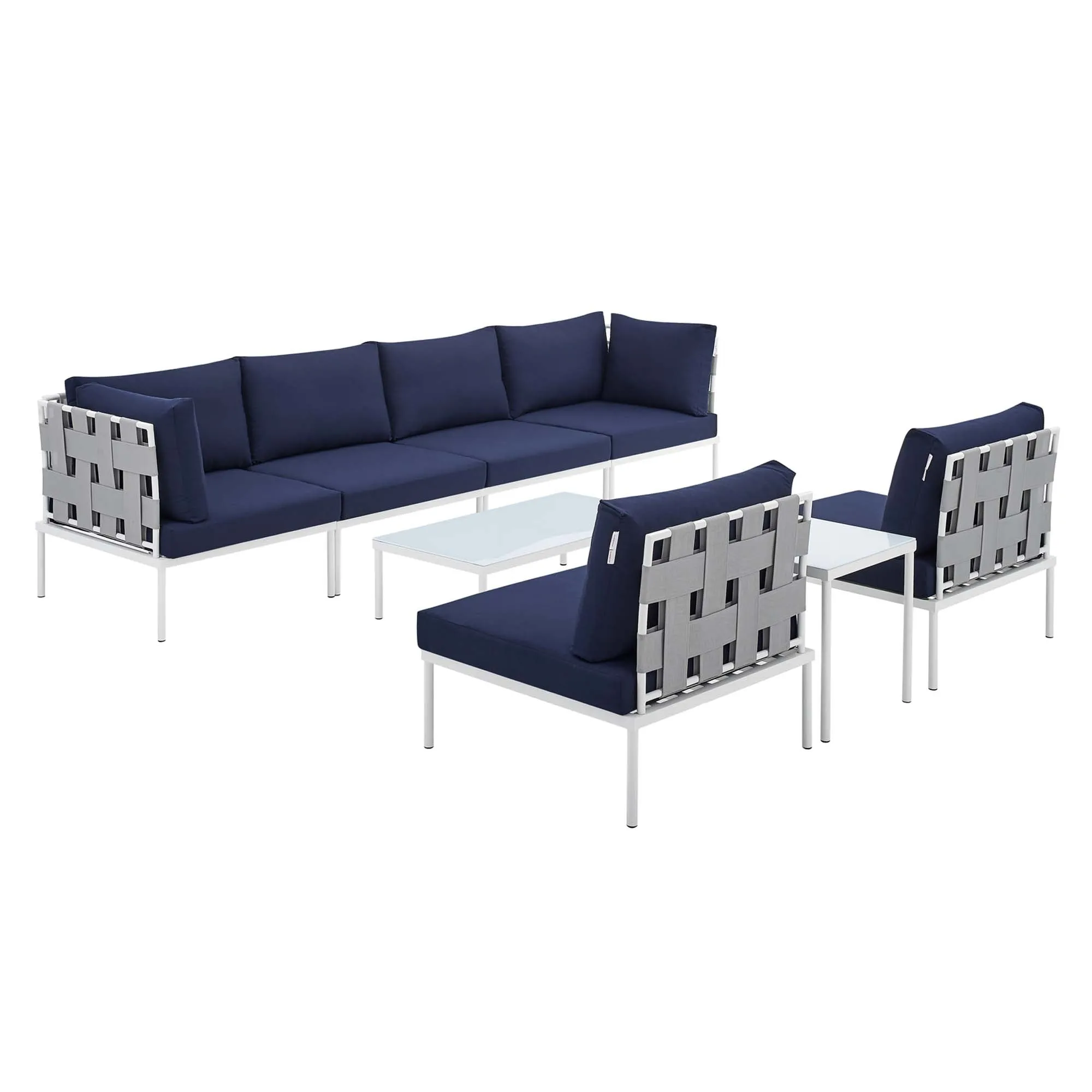 Harmony 8-Piece  Sunbrella® Outdoor Patio Aluminum Sectional Sofa Set by Modway