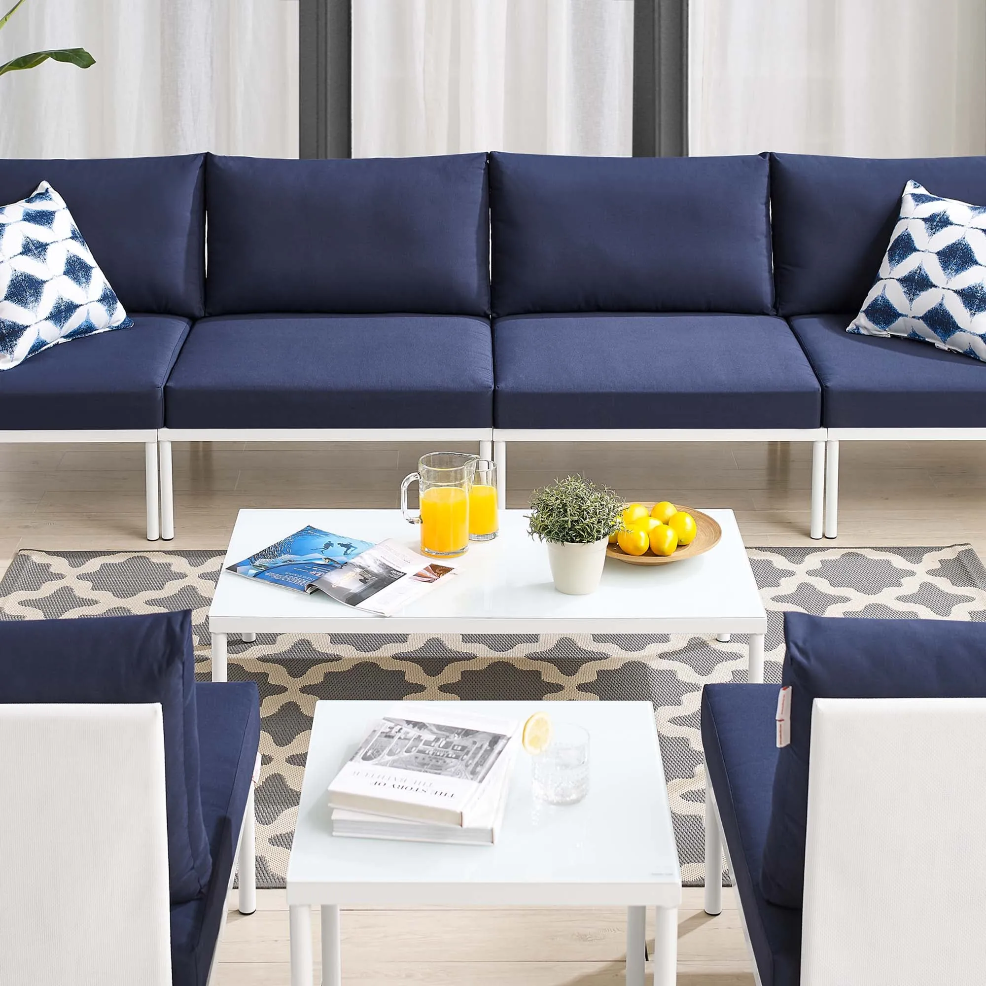 Harmony 8-Piece  Sunbrella® Outdoor Patio Aluminum Sectional Sofa Set by Modway
