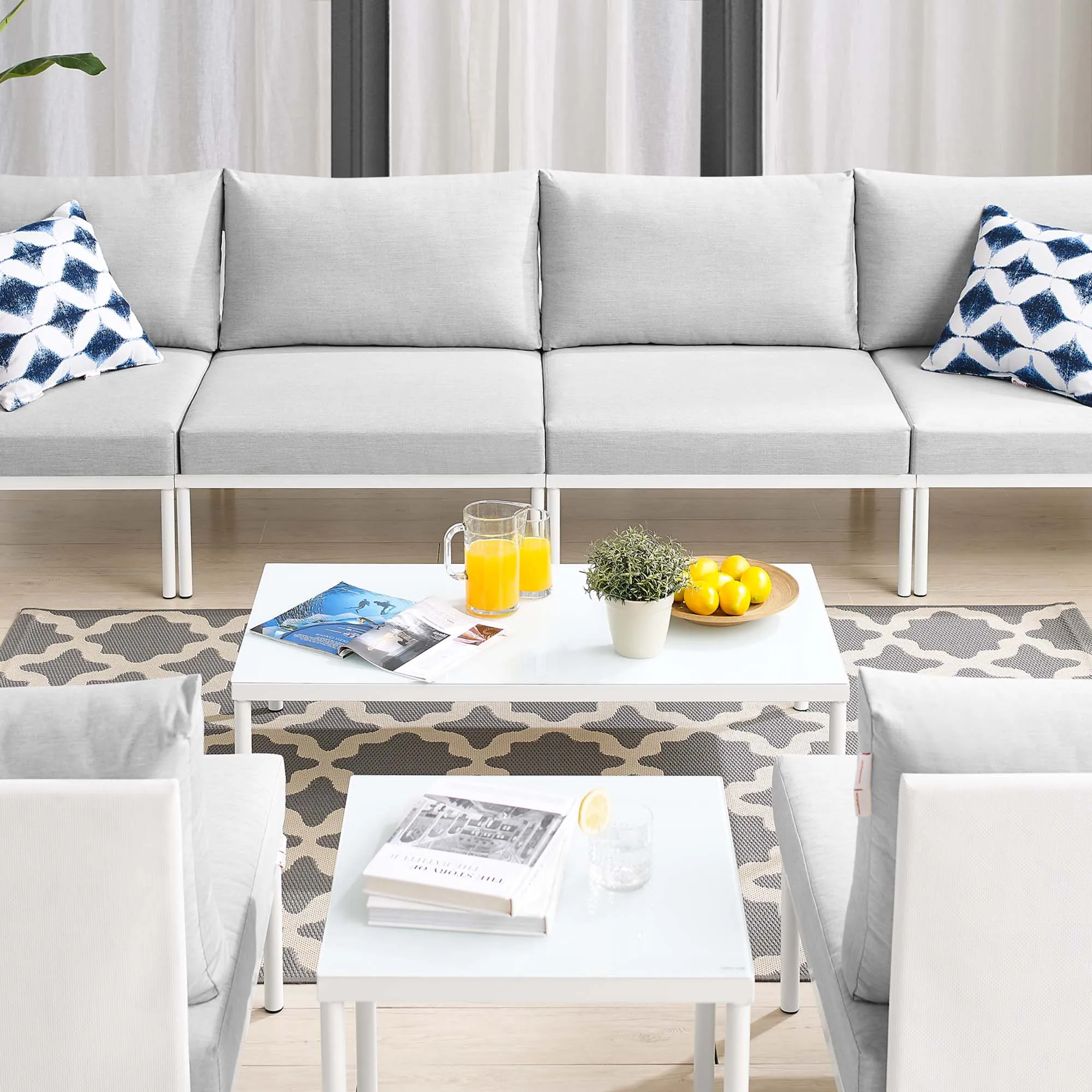 Harmony 8-Piece  Sunbrella® Outdoor Patio Aluminum Sectional Sofa Set by Modway