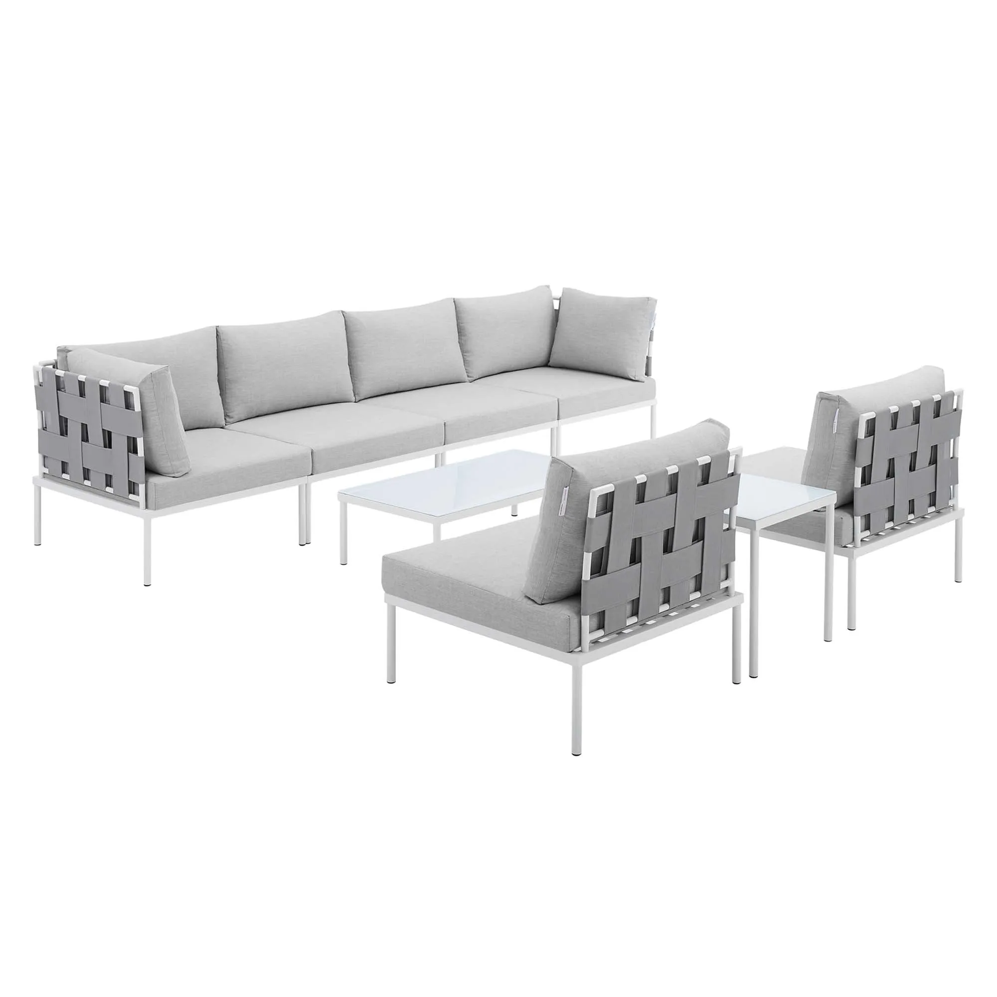 Harmony 8-Piece  Sunbrella® Outdoor Patio Aluminum Sectional Sofa Set by Modway