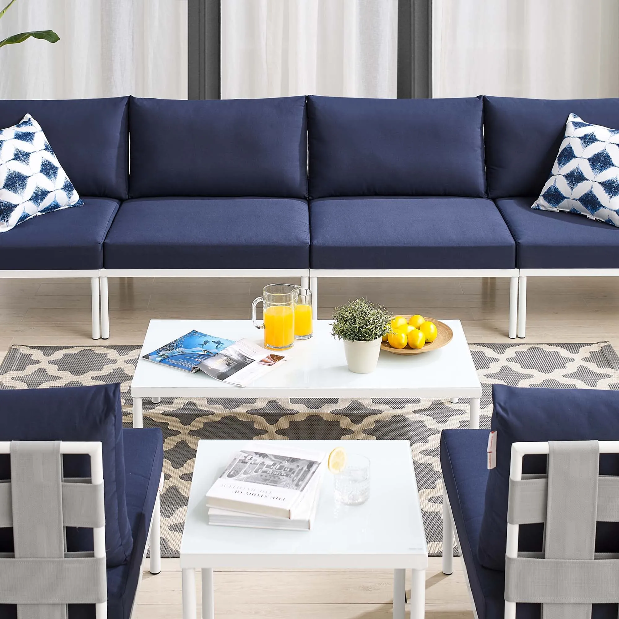 Harmony 8-Piece  Sunbrella® Outdoor Patio Aluminum Sectional Sofa Set by Modway
