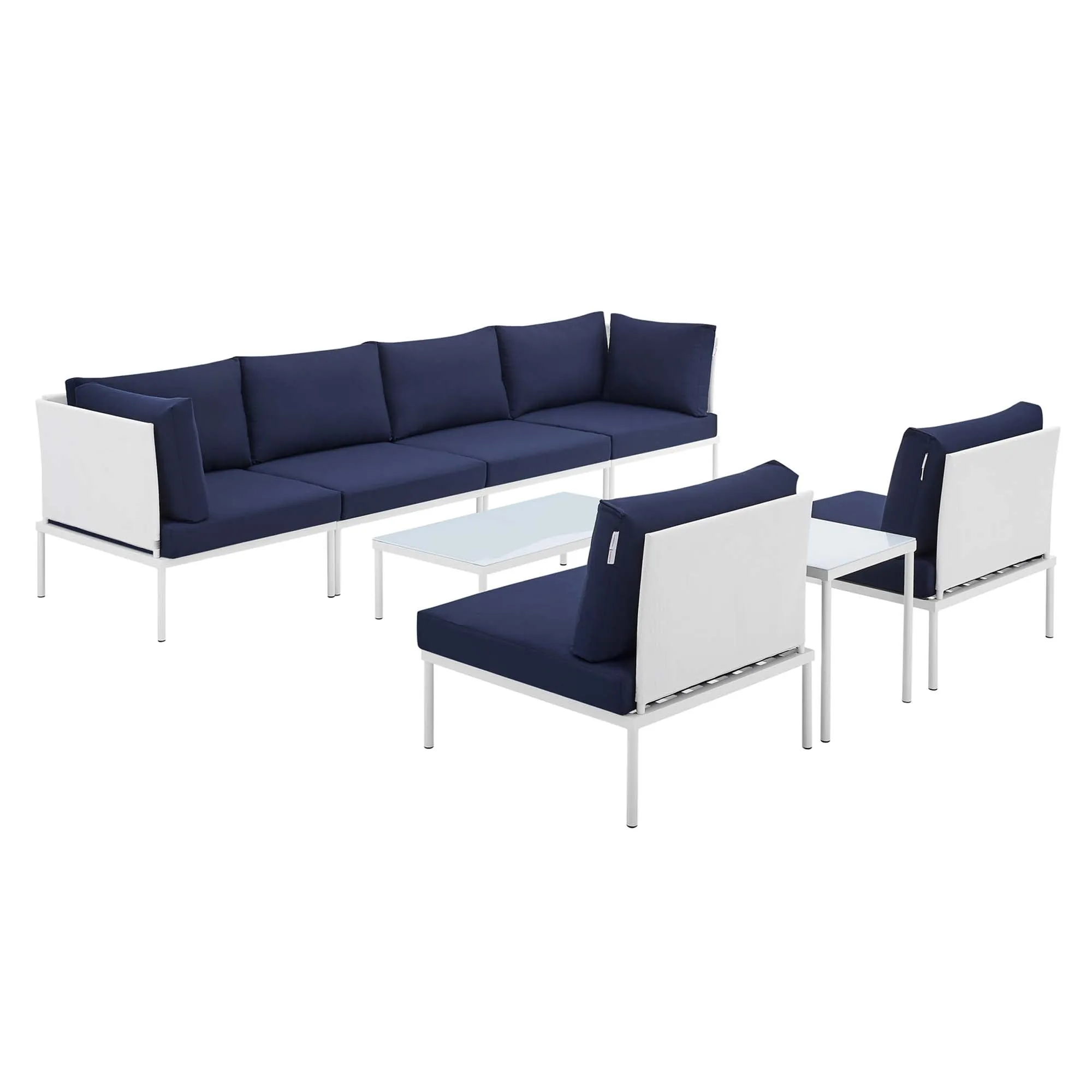 Harmony 8-Piece  Sunbrella® Outdoor Patio Aluminum Sectional Sofa Set by Modway