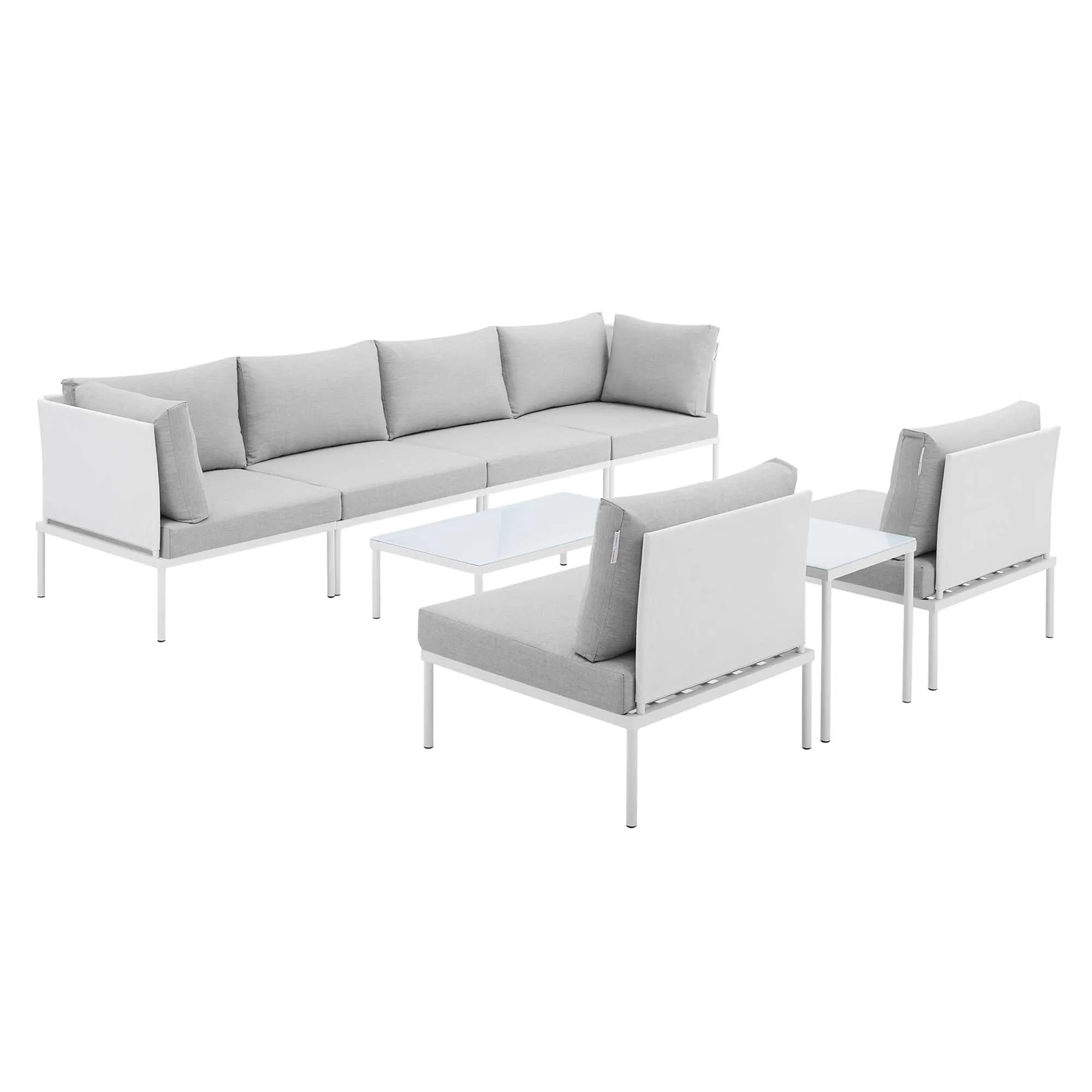 Harmony 8-Piece  Sunbrella® Outdoor Patio Aluminum Sectional Sofa Set by Modway
