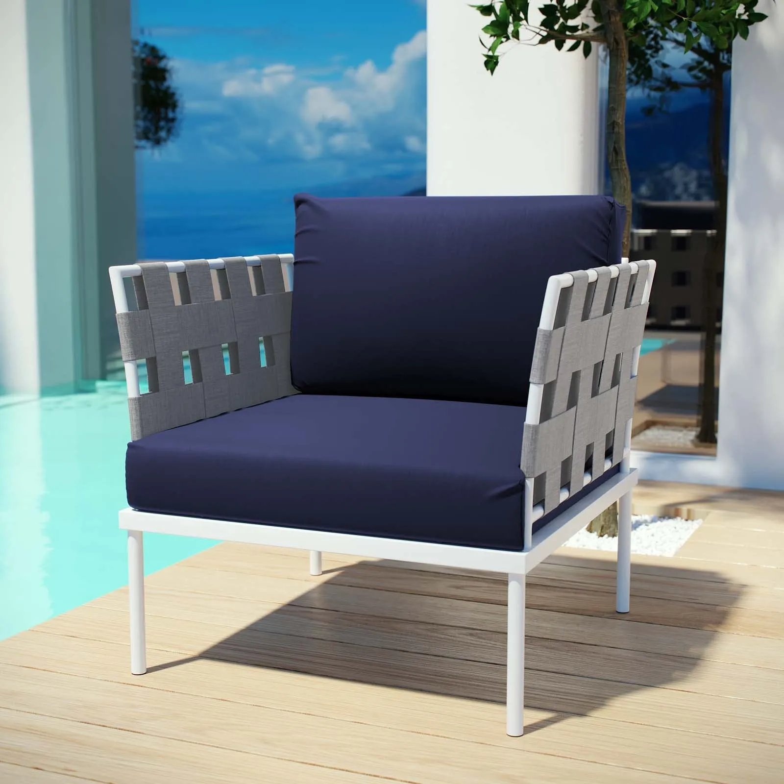 Harmony Outdoor Patio Aluminum Armchair by Modway