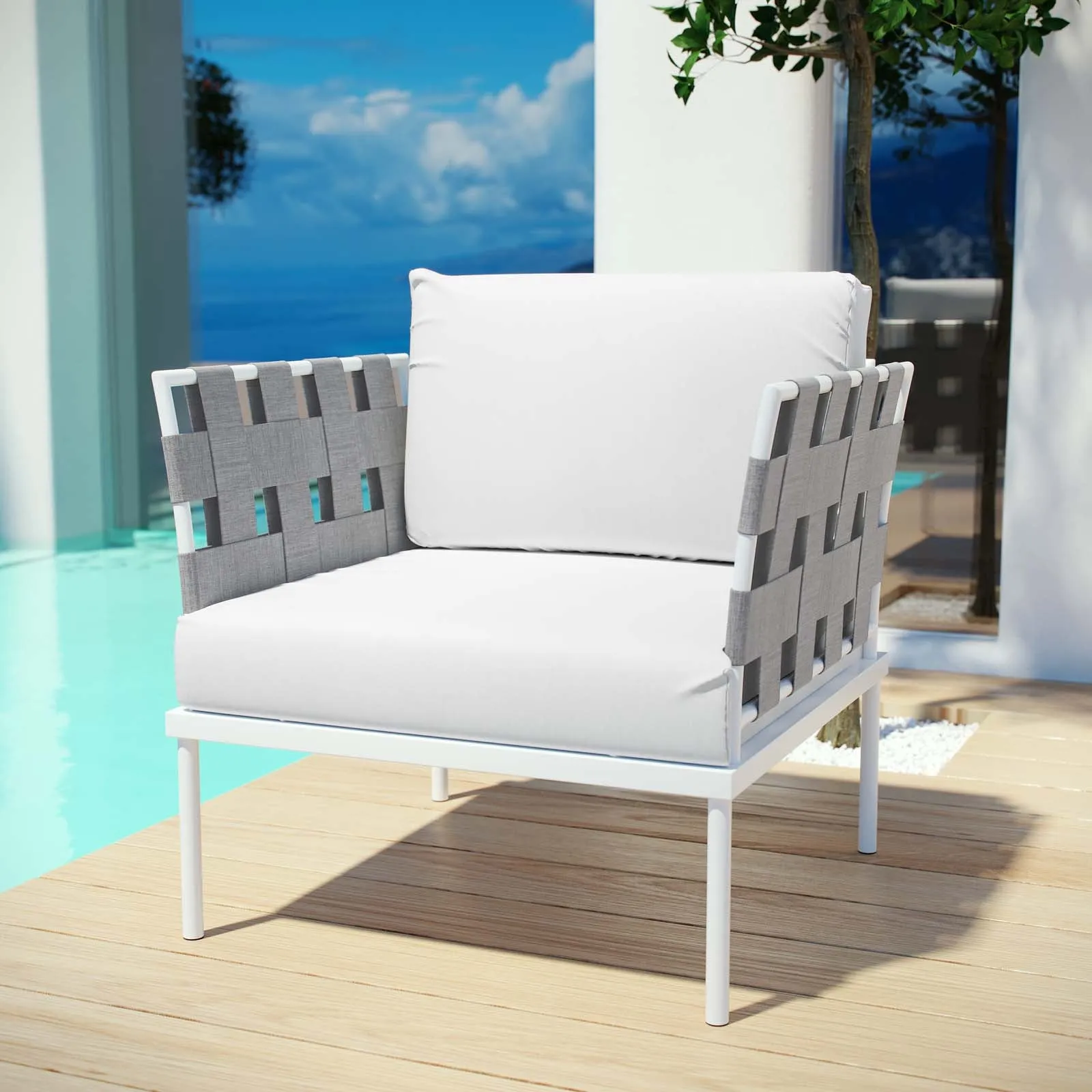 Harmony Outdoor Patio Aluminum Armchair by Modway