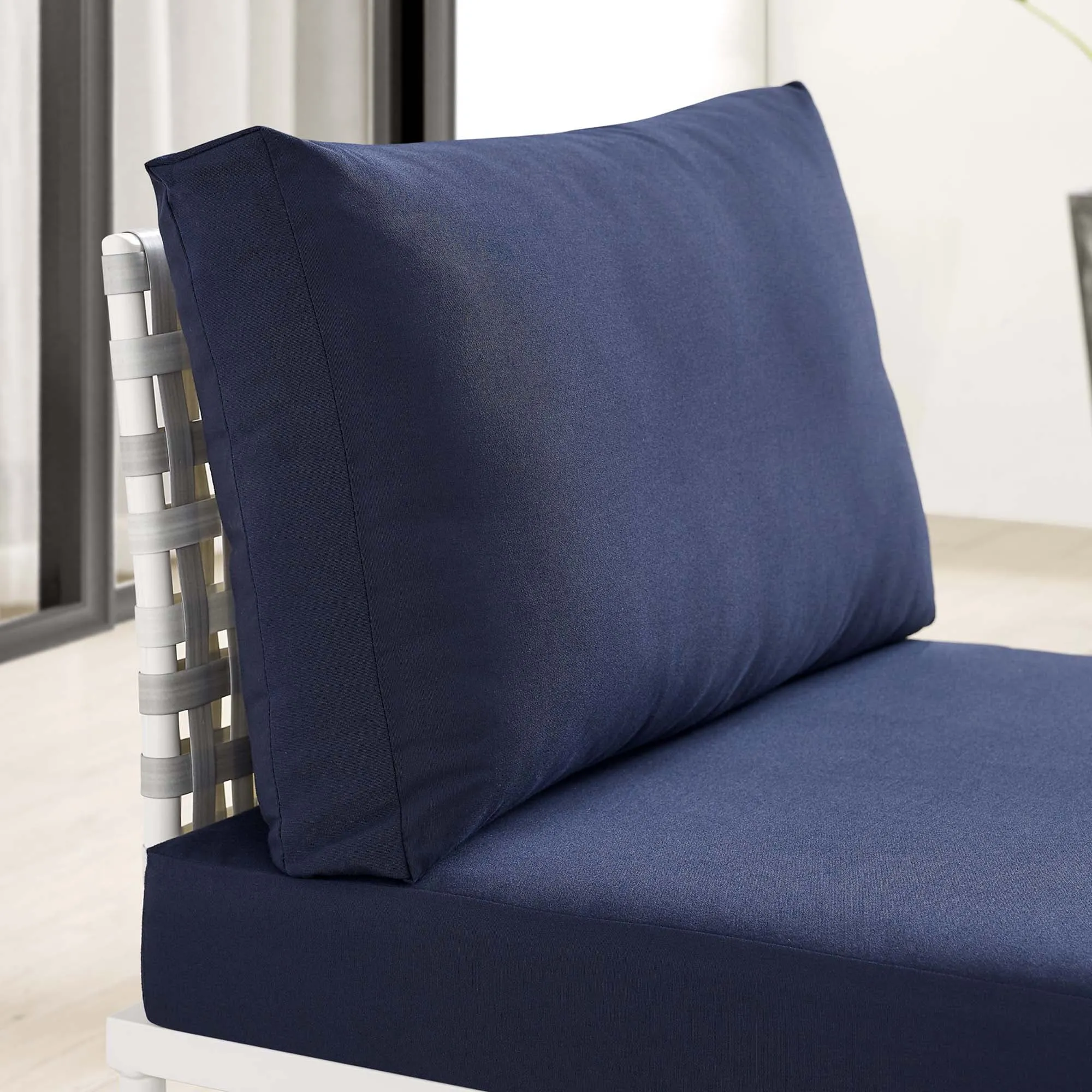 Harmony Sunbrella® Basket Weave Outdoor Patio Aluminum Armless Chair by Modway