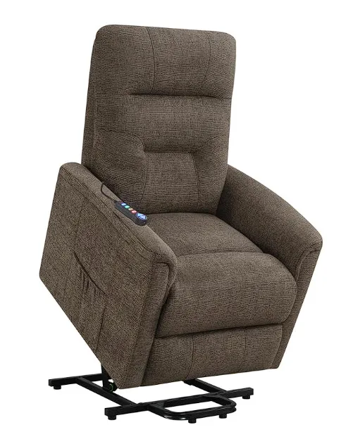 Henrietta Power Lift Recliner with Storage Pocket Brown