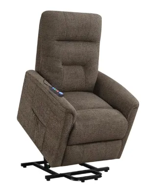 Henrietta Power Lift Recliner with Storage Pocket Brown