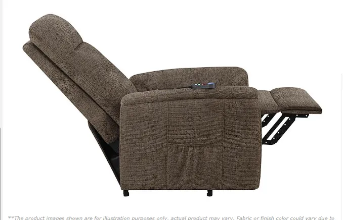 Henrietta Power Lift Recliner with Storage Pocket Brown