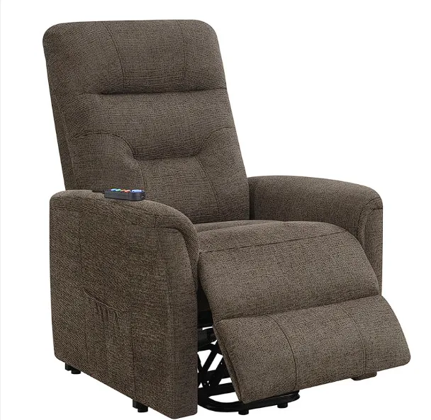 Henrietta Power Lift Recliner with Storage Pocket Brown