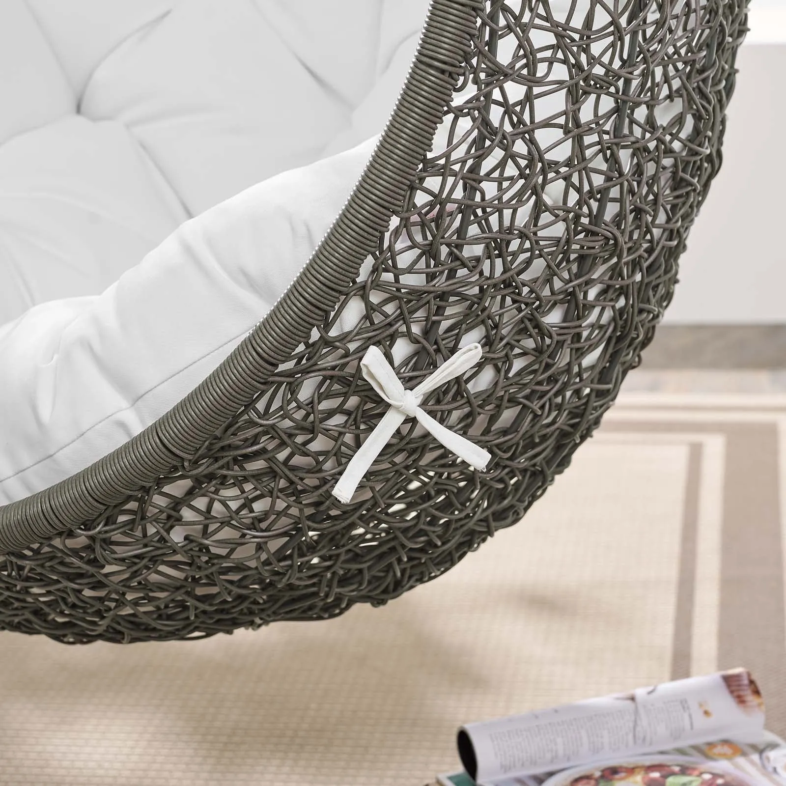 Hide Outdoor Patio Swing Chair With Stand by Modway