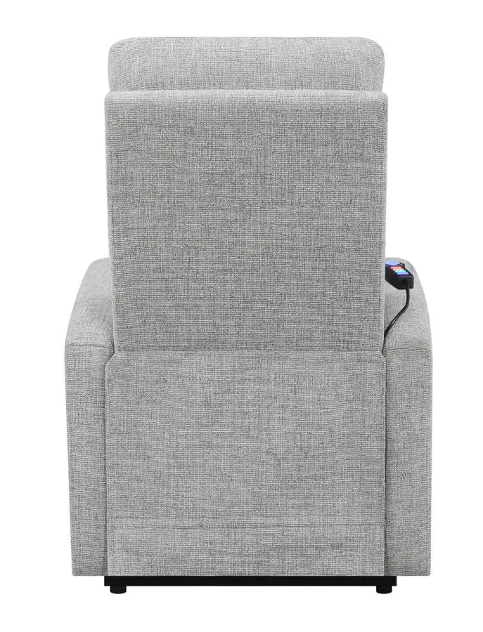 Howie Tufted Upholstered Power Lift Recliner Grey
