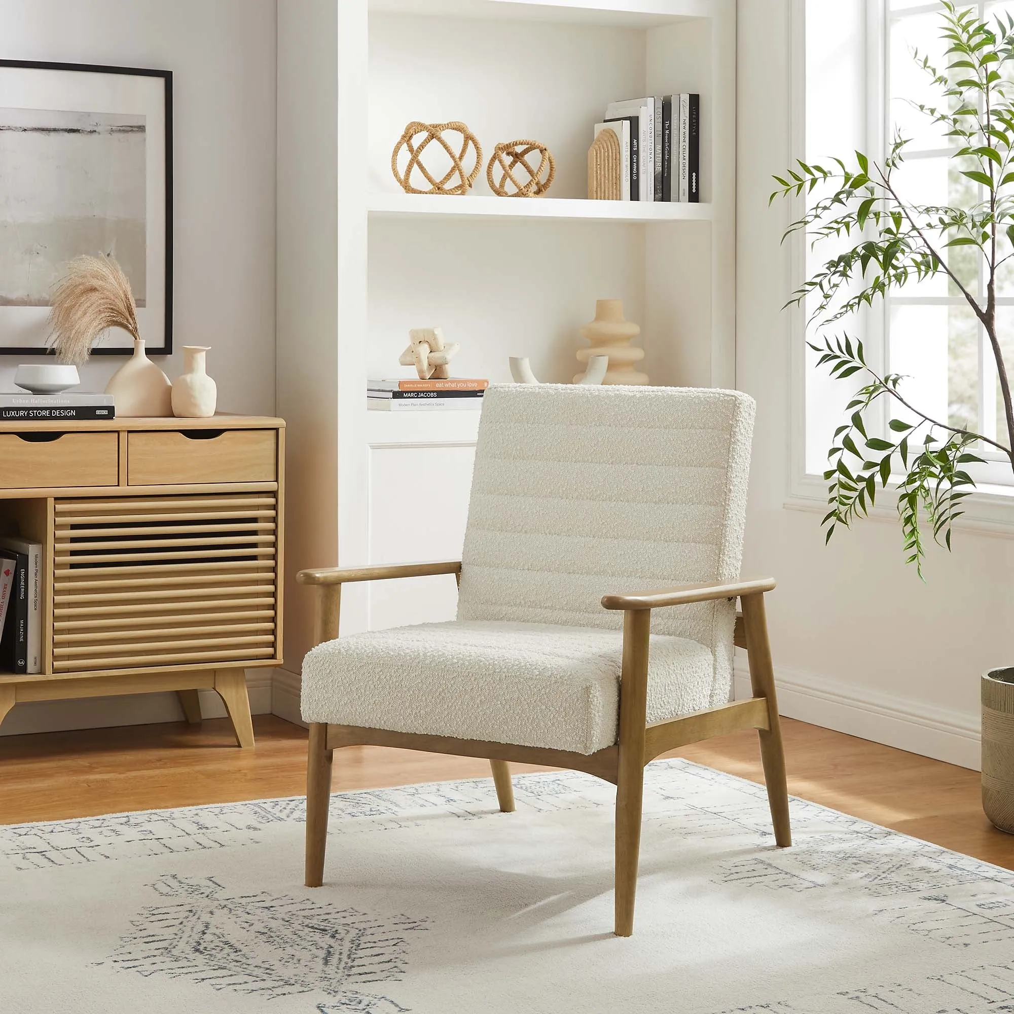 Jensen   Boucle Fabric Accent Chair