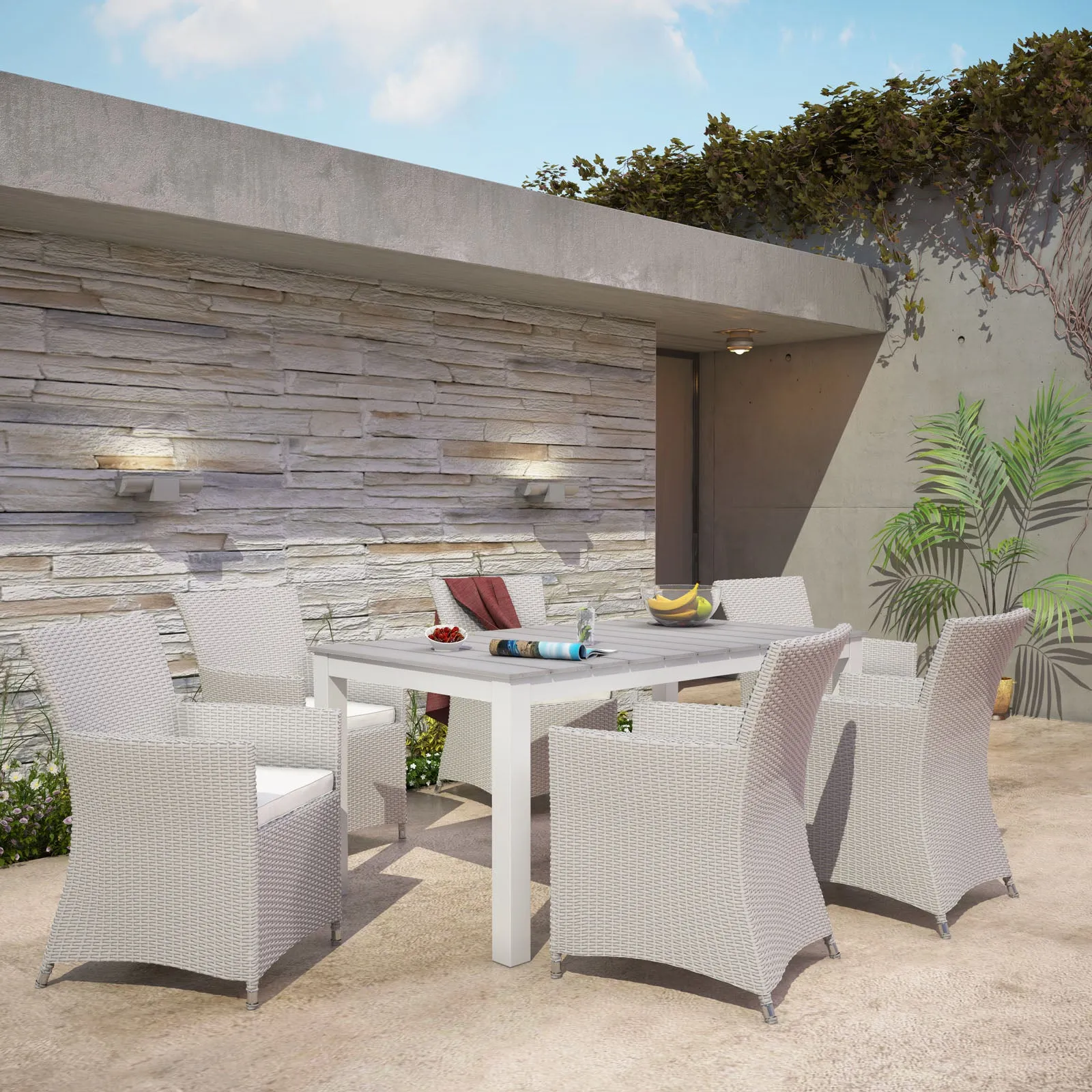 Junction 7 Piece Outdoor Patio Dining Set by Modway