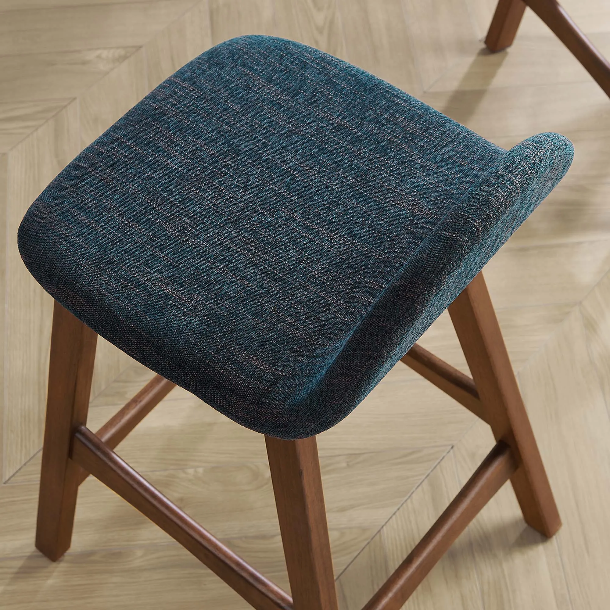 Juno Heathered Fabric Wood Counter Stool - Set of 2 by Modway