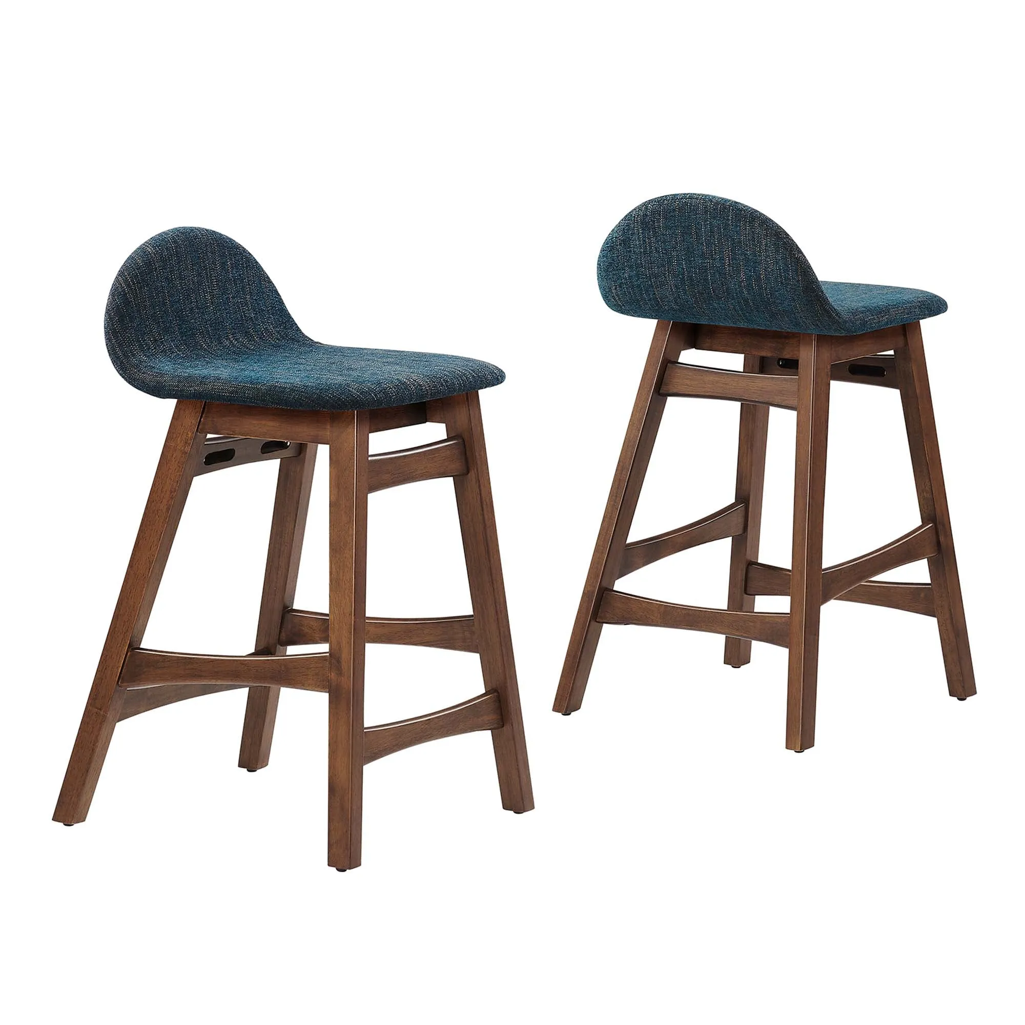 Juno Heathered Fabric Wood Counter Stool - Set of 2 by Modway