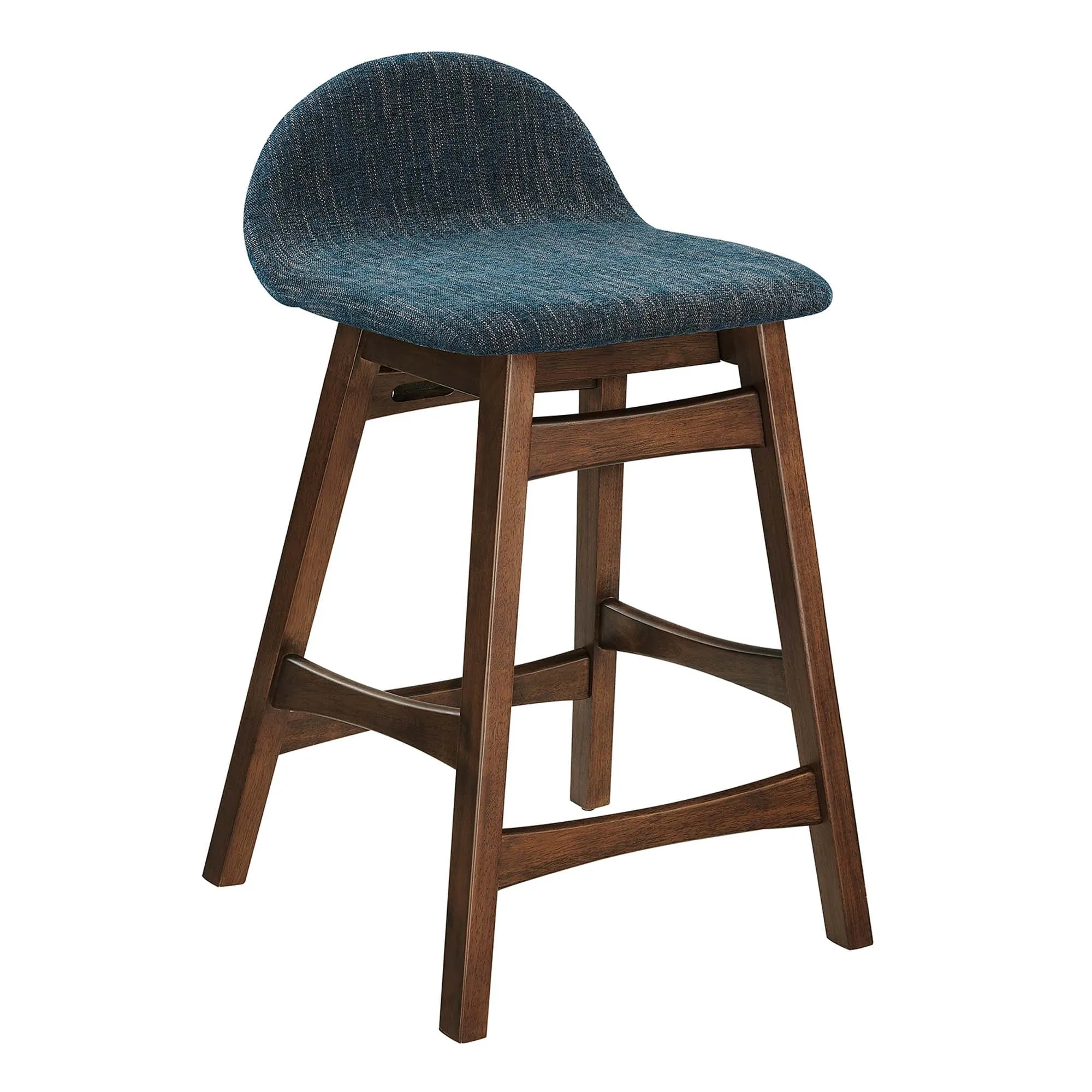 Juno Heathered Fabric Wood Counter Stool - Set of 2 by Modway