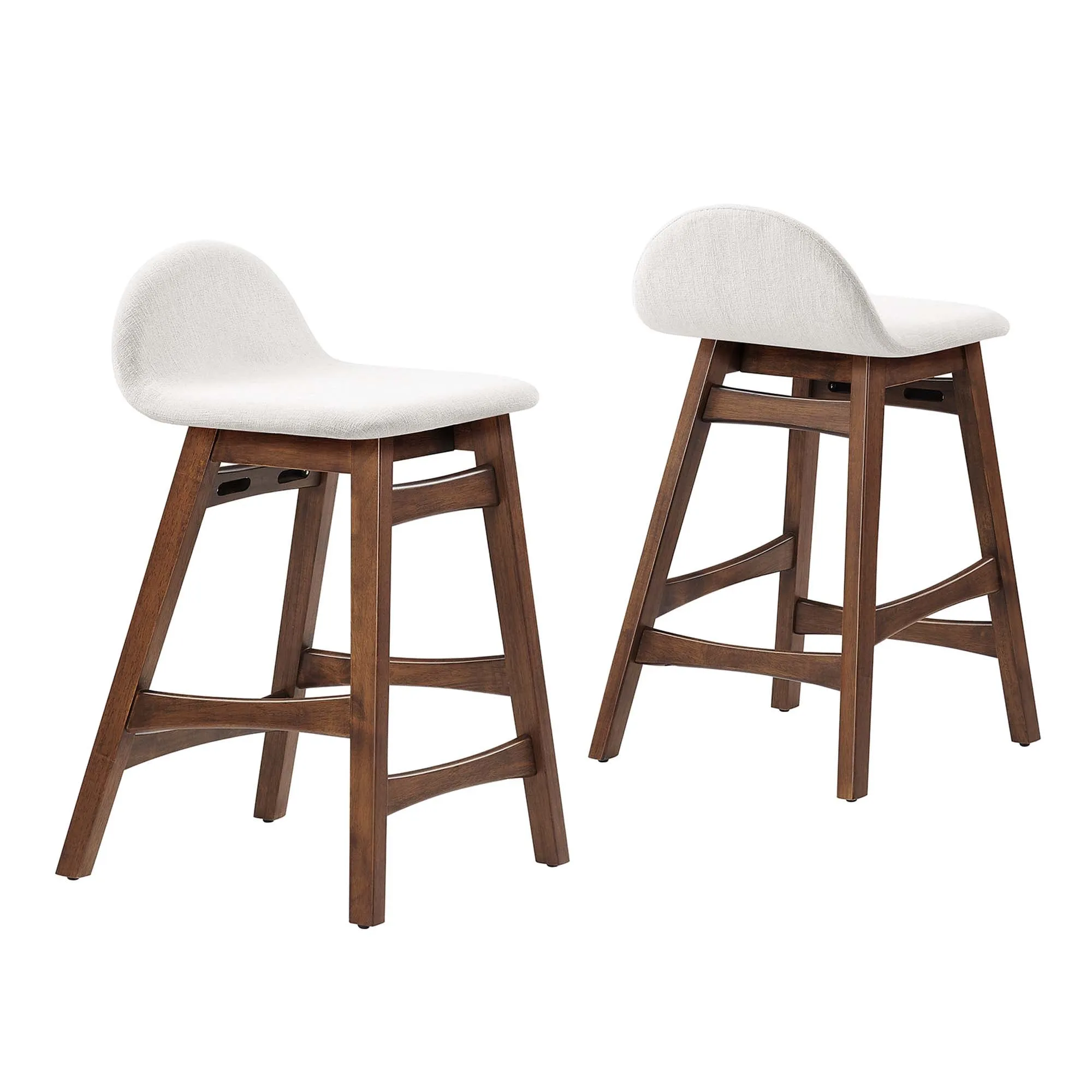 Juno Heathered Fabric Wood Counter Stool - Set of 2 by Modway