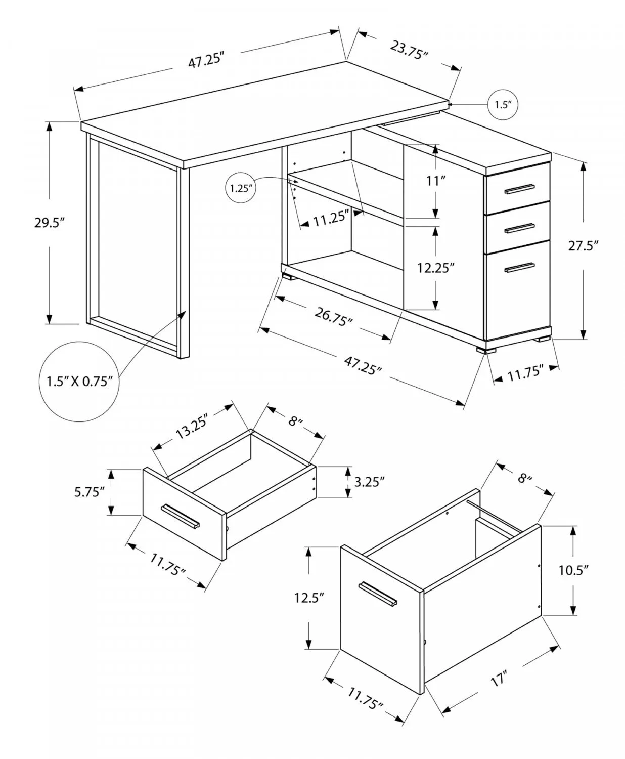 Kivo Desk - Black
