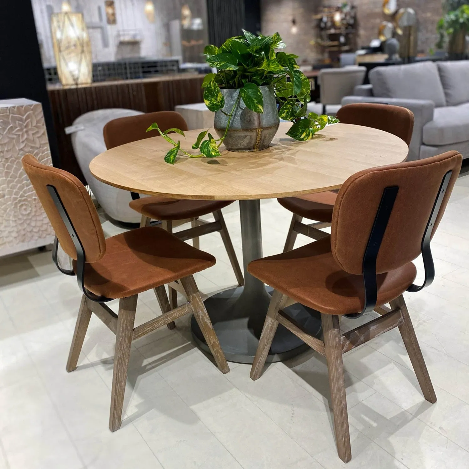 Lamarthe Dining Chair - Tan Brown - Set of Two