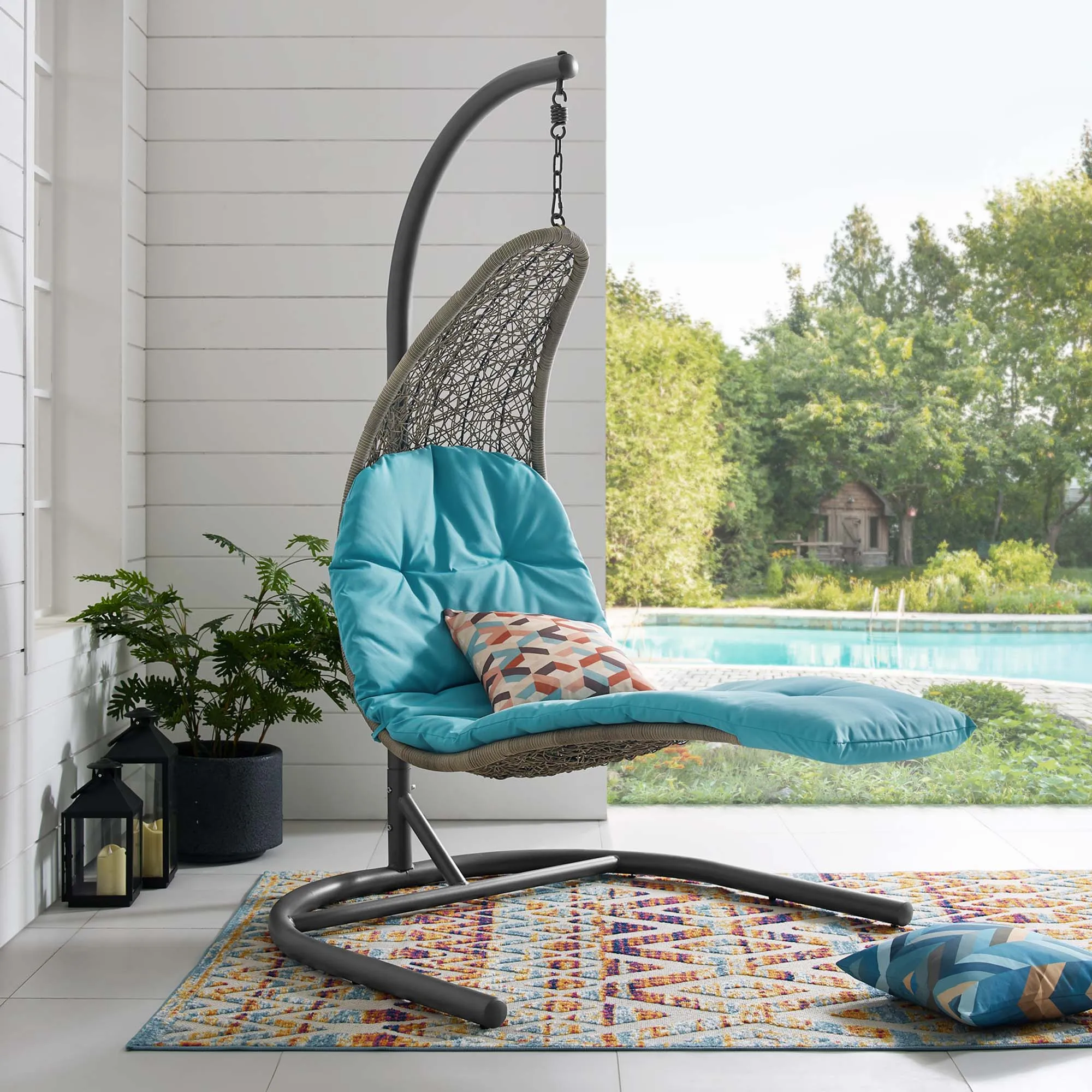 Landscape Hanging Chaise Lounge Outdoor Patio Swing Chair by Modway