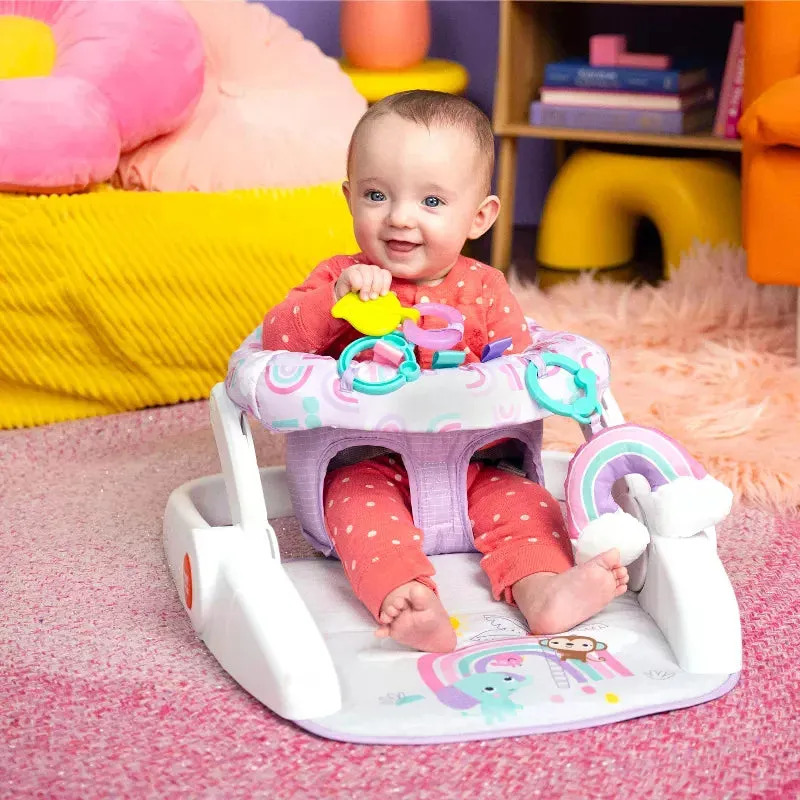 Learn-to-Sit 2-Position Baby Floor Seat with Toys, Unisex, 4-12 Months, Purple Paradise