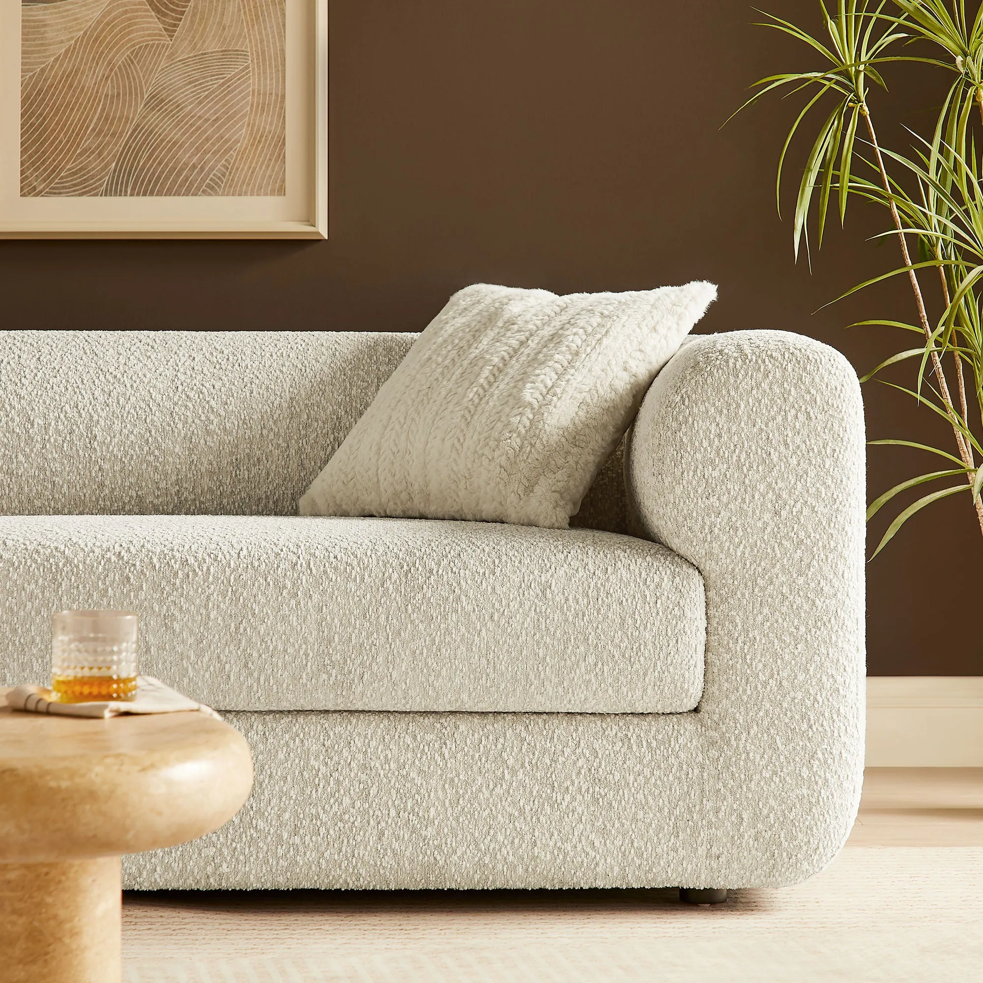 Leif 89" Boucle Upholstered Sofa by Modway