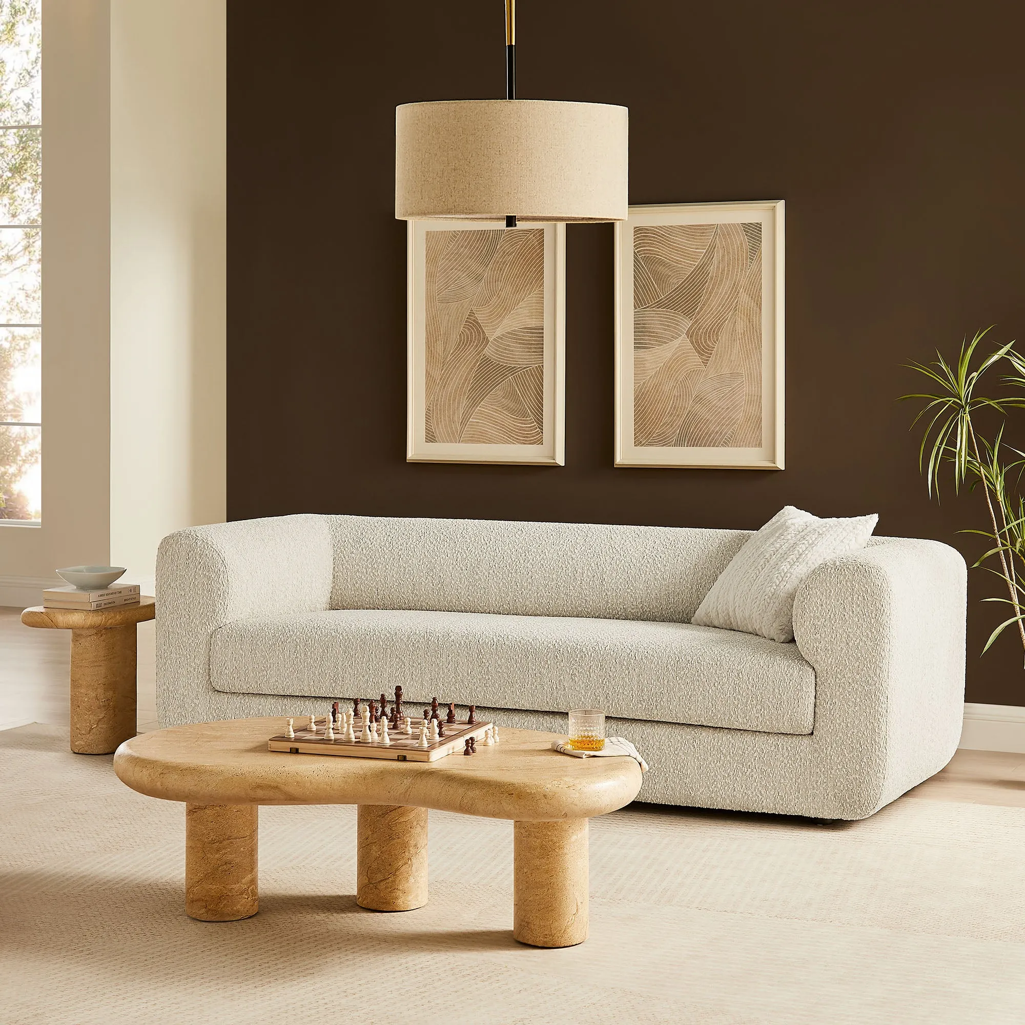 Leif 89" Boucle Upholstered Sofa by Modway