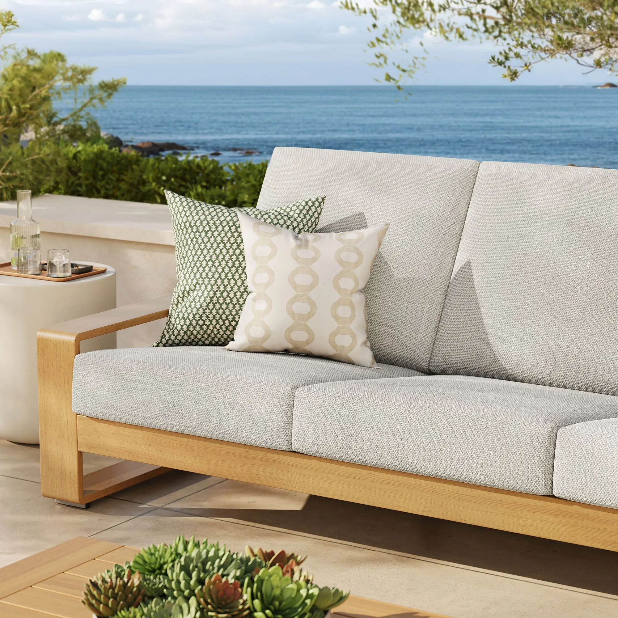 Lirienne Outdoor Patio Aluminum Faux Wood Sofa by Modway