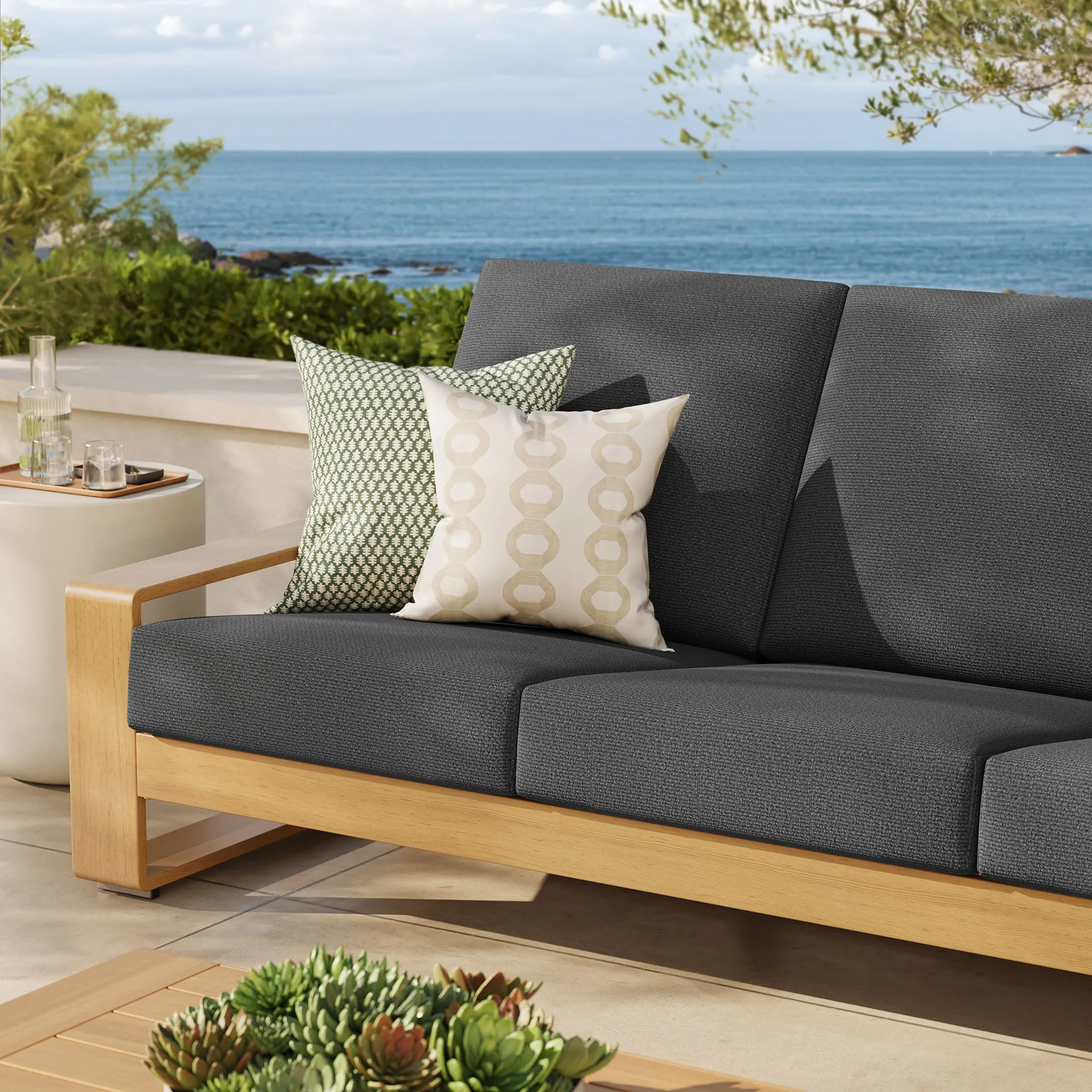 Lirienne Outdoor Patio Aluminum Faux Wood Sofa by Modway