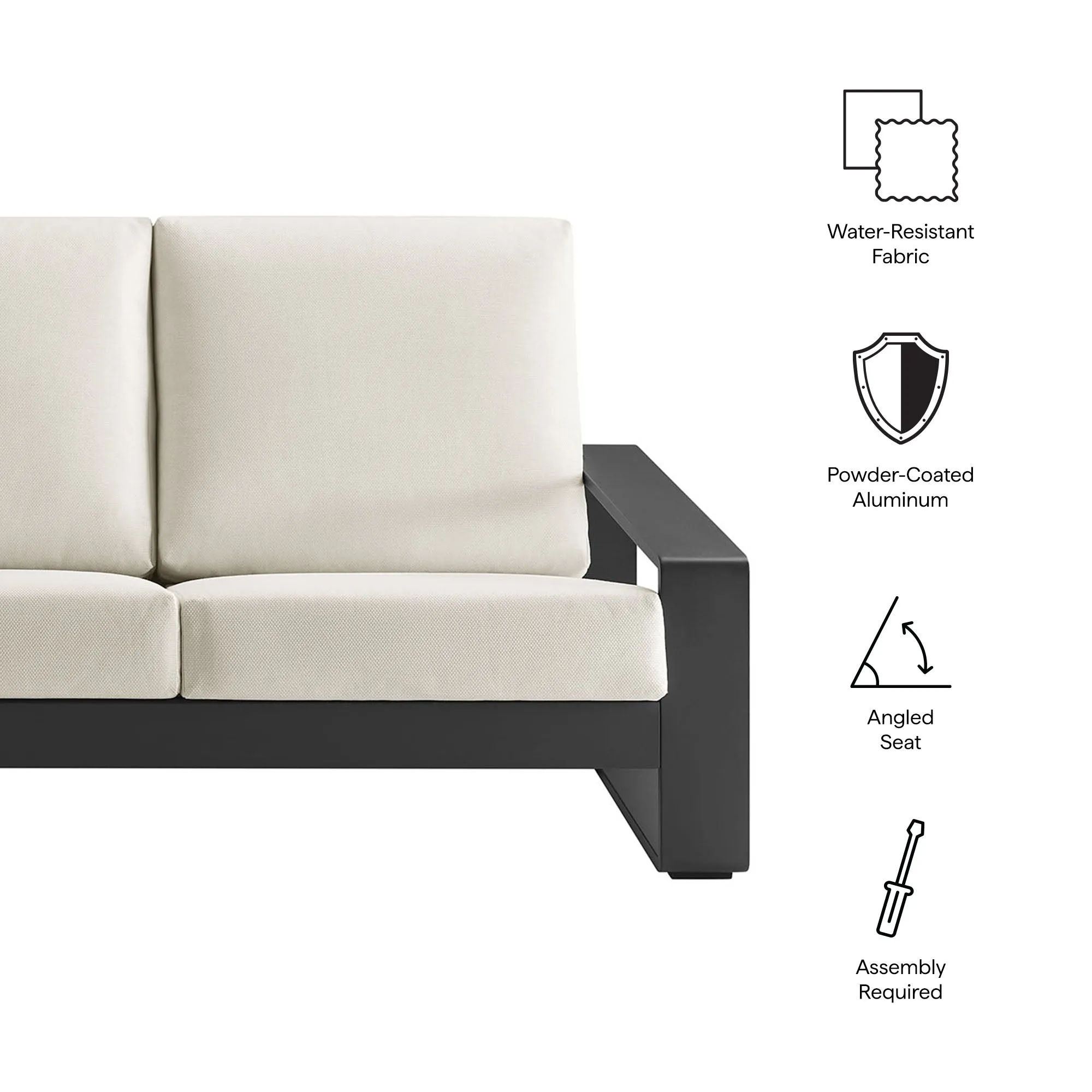 Lirienne Outdoor Patio Aluminum Sofa by Modway