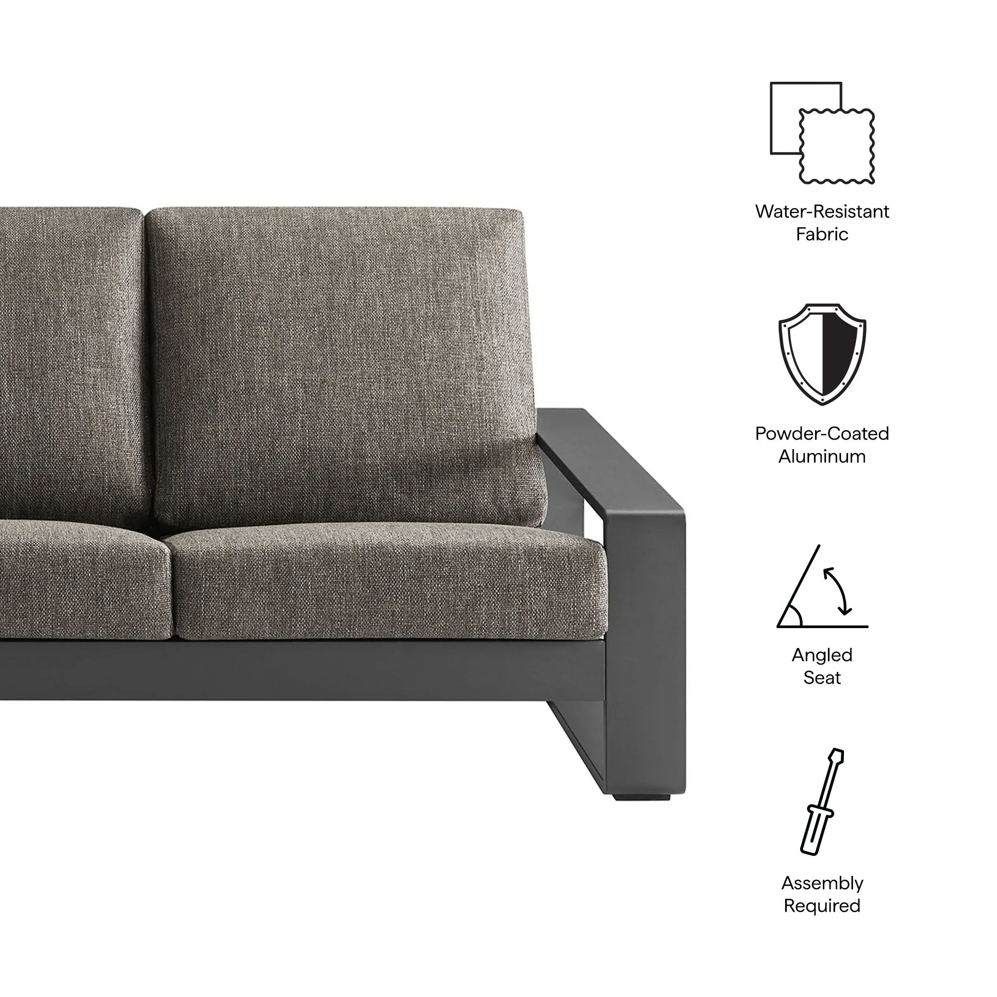 Lirienne Outdoor Patio Aluminum Sofa by Modway