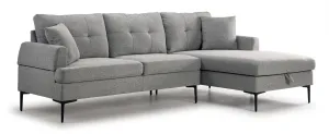 Louie 2-Piece Sectional with Right-Facing Storage Chaise - grey