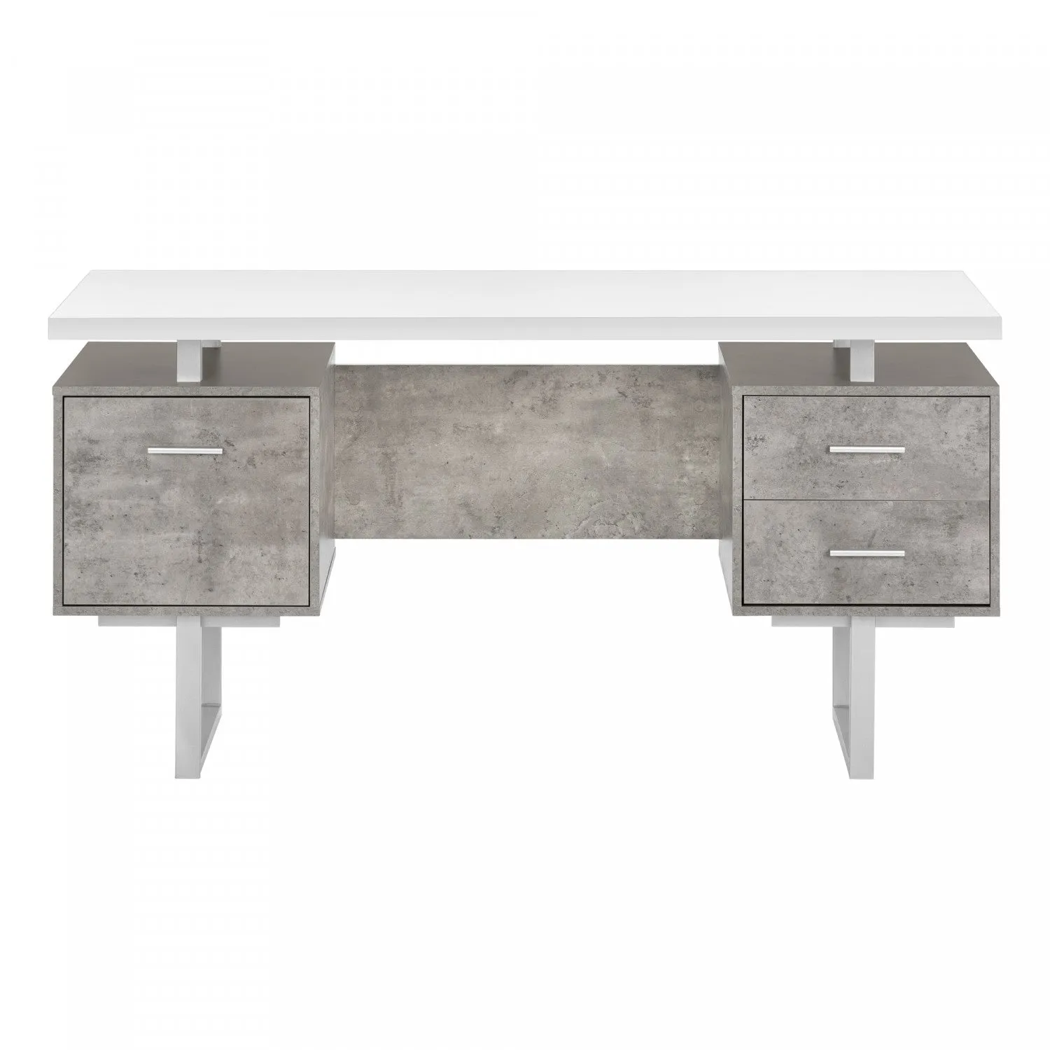 Loura Desk - White/Concrete Grey