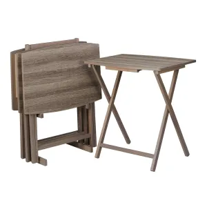 Mainstays MS19-D1-0002-02 5-Piece Folding XL Oversized Tray Table Set, Rustic Gray