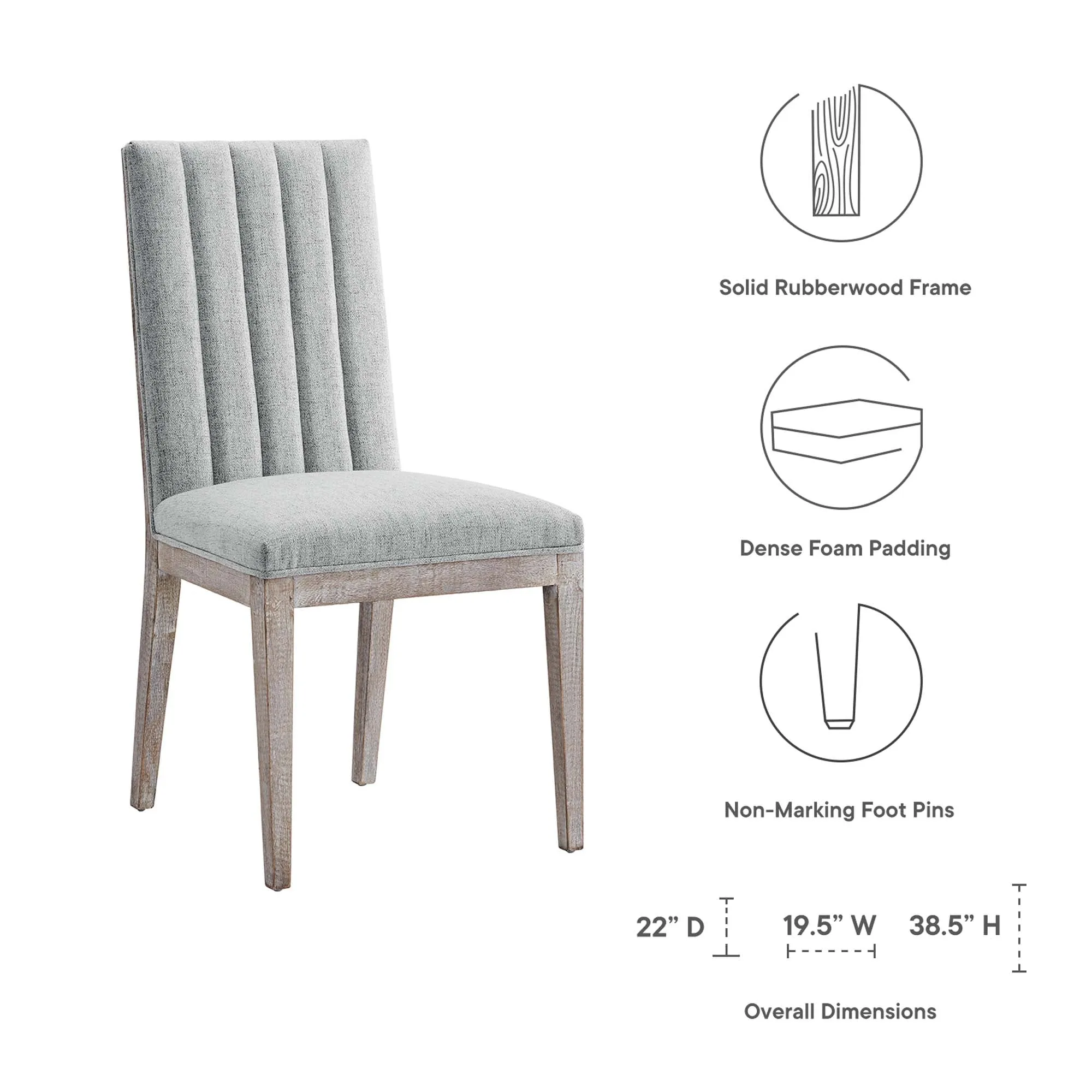 Maisonette French Vintage Tufted Fabric Dining Side Chair by Modway