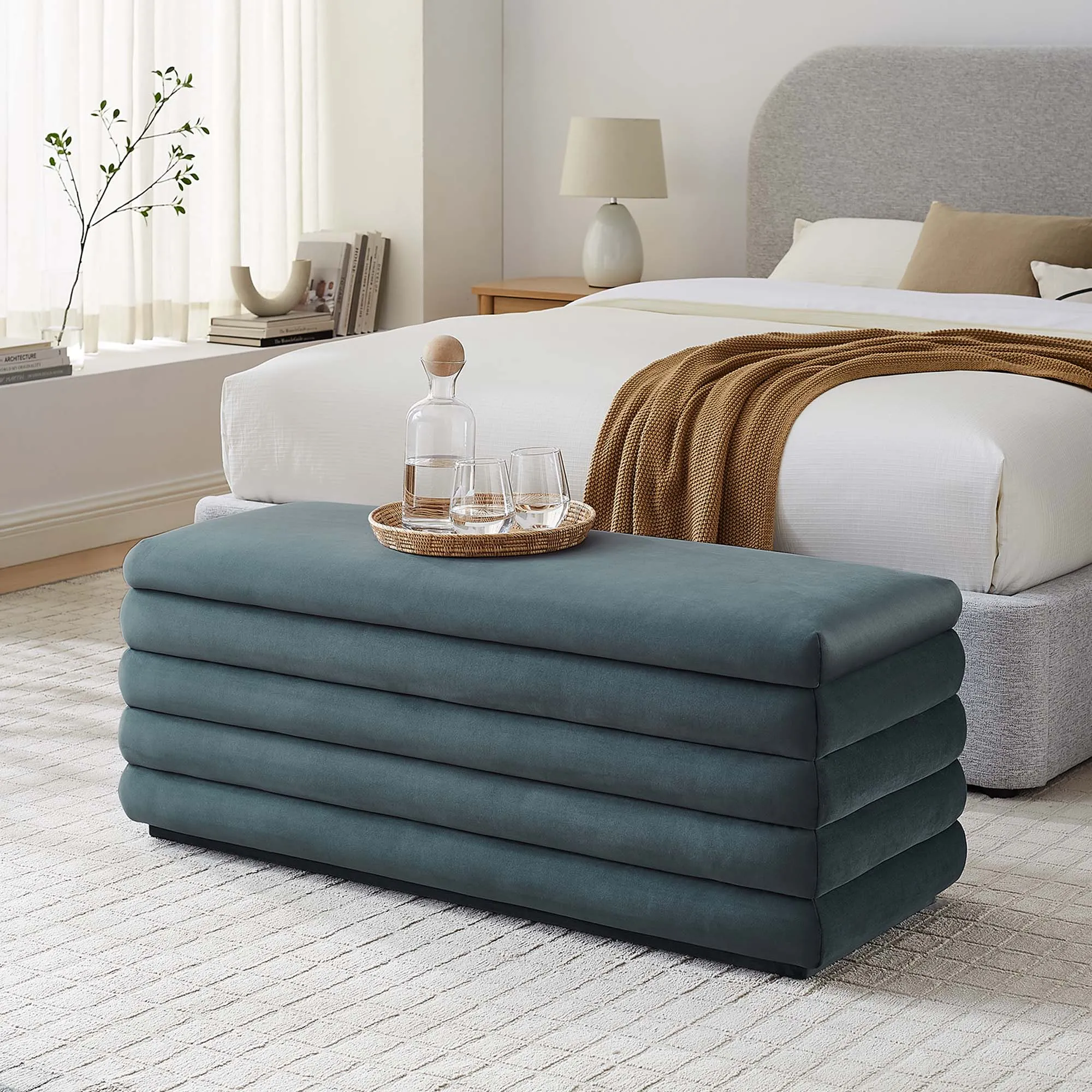 Mezzo Upholstered Performance Velvet Storage Bench by Modway