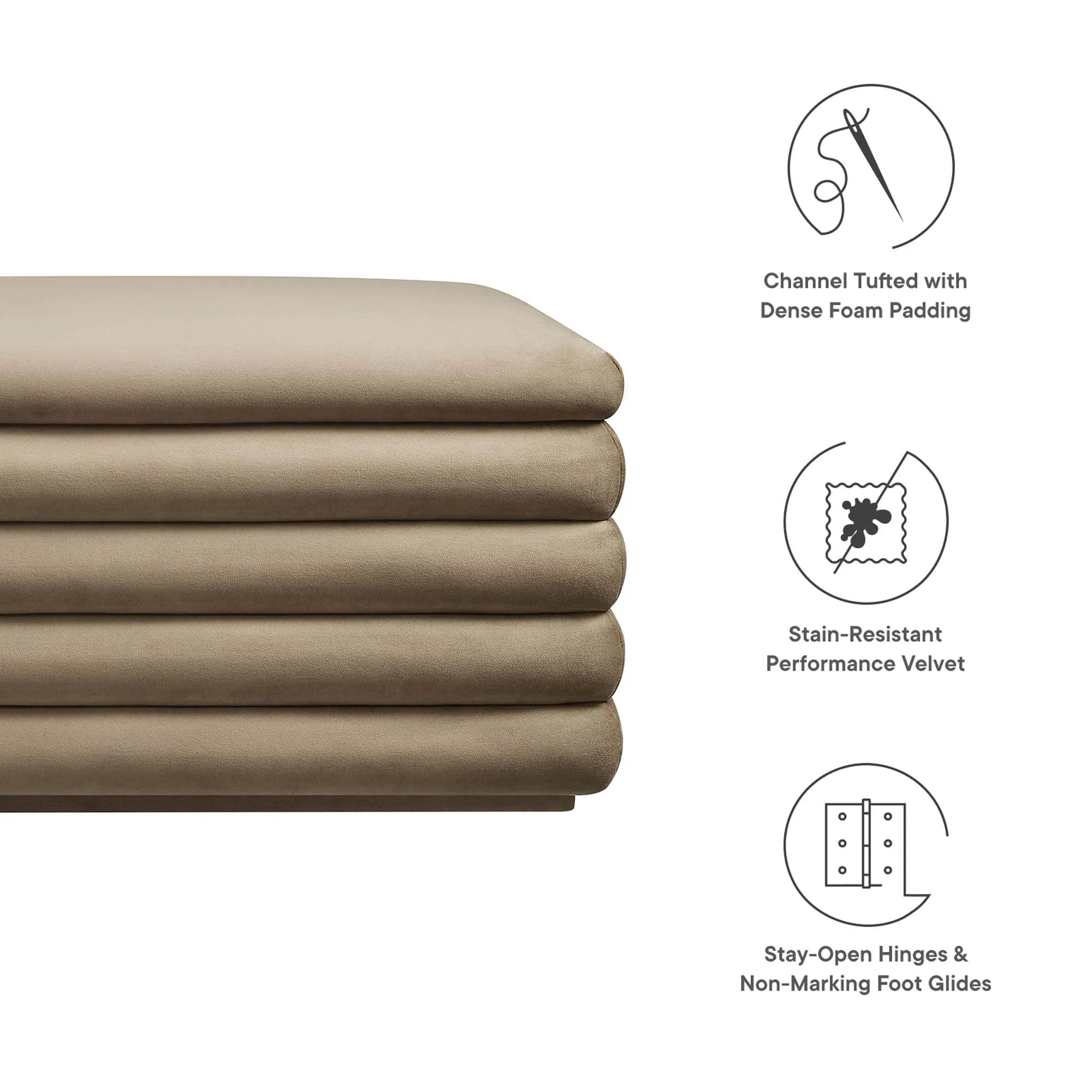 Mezzo Upholstered Performance Velvet Storage Bench by Modway