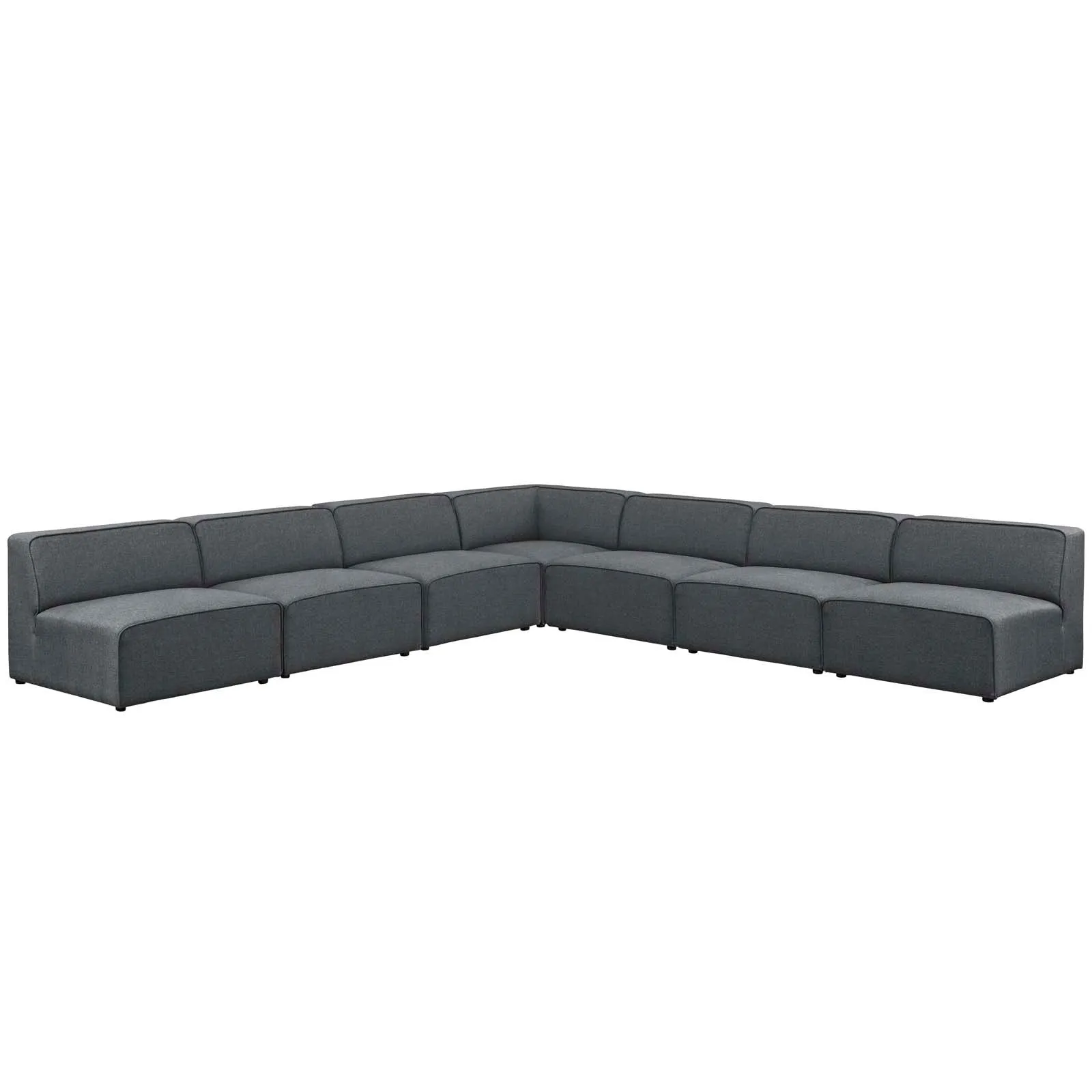 Mingle 7 Piece Upholstered Fabric Sectional Sofa Set by Modway