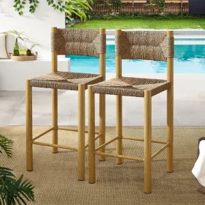 Parkland Outdoor Patio Rattan and Aluminum Counter Stools Set of 2 by Modway