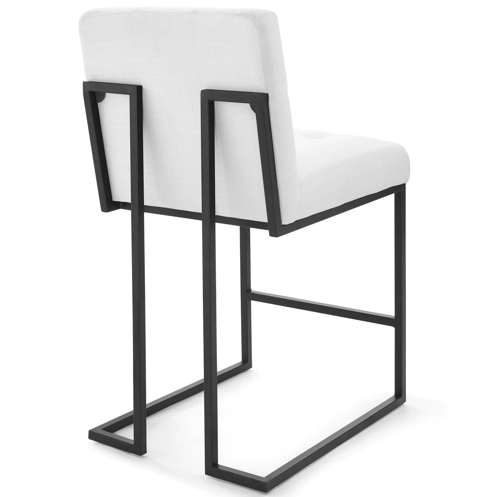 Privy Black Stainless Steel Upholstered Fabric Counter Stool Set of 2 by Modway