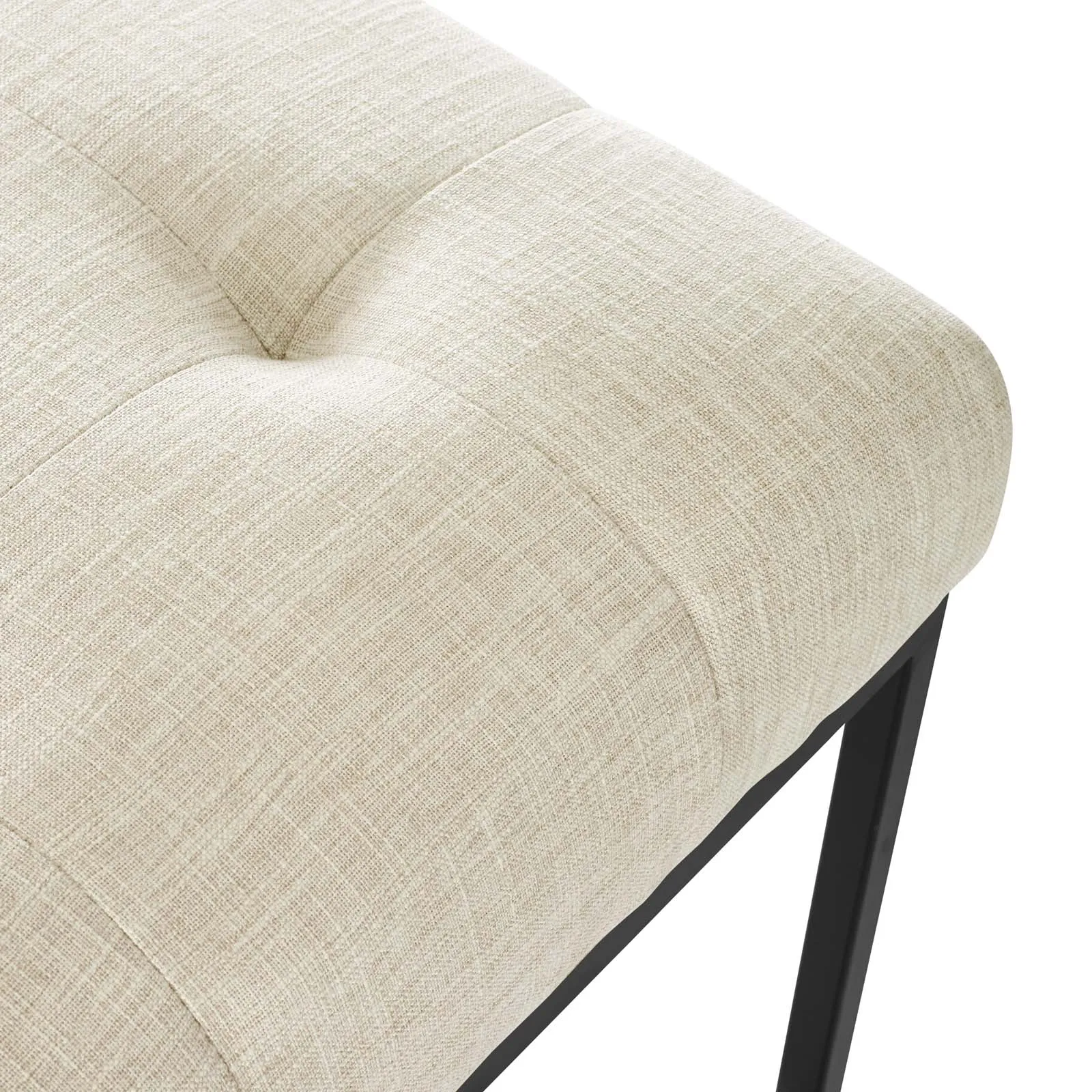 Privy Black Stainless Steel Upholstered Fabric Dining Chair by Modway