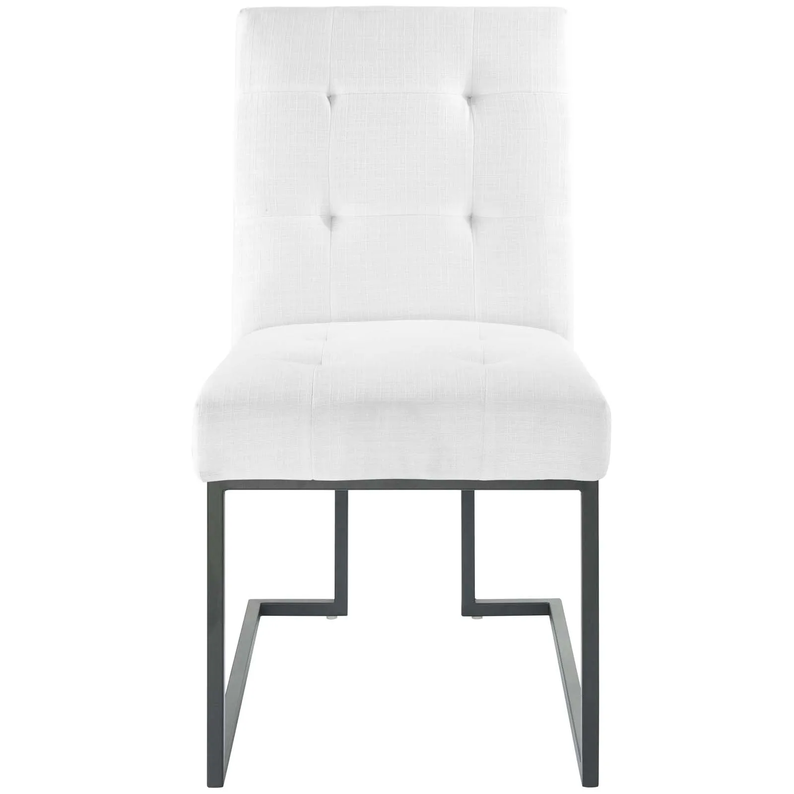 Privy Black Stainless Steel Upholstered Fabric Dining Chair by Modway
