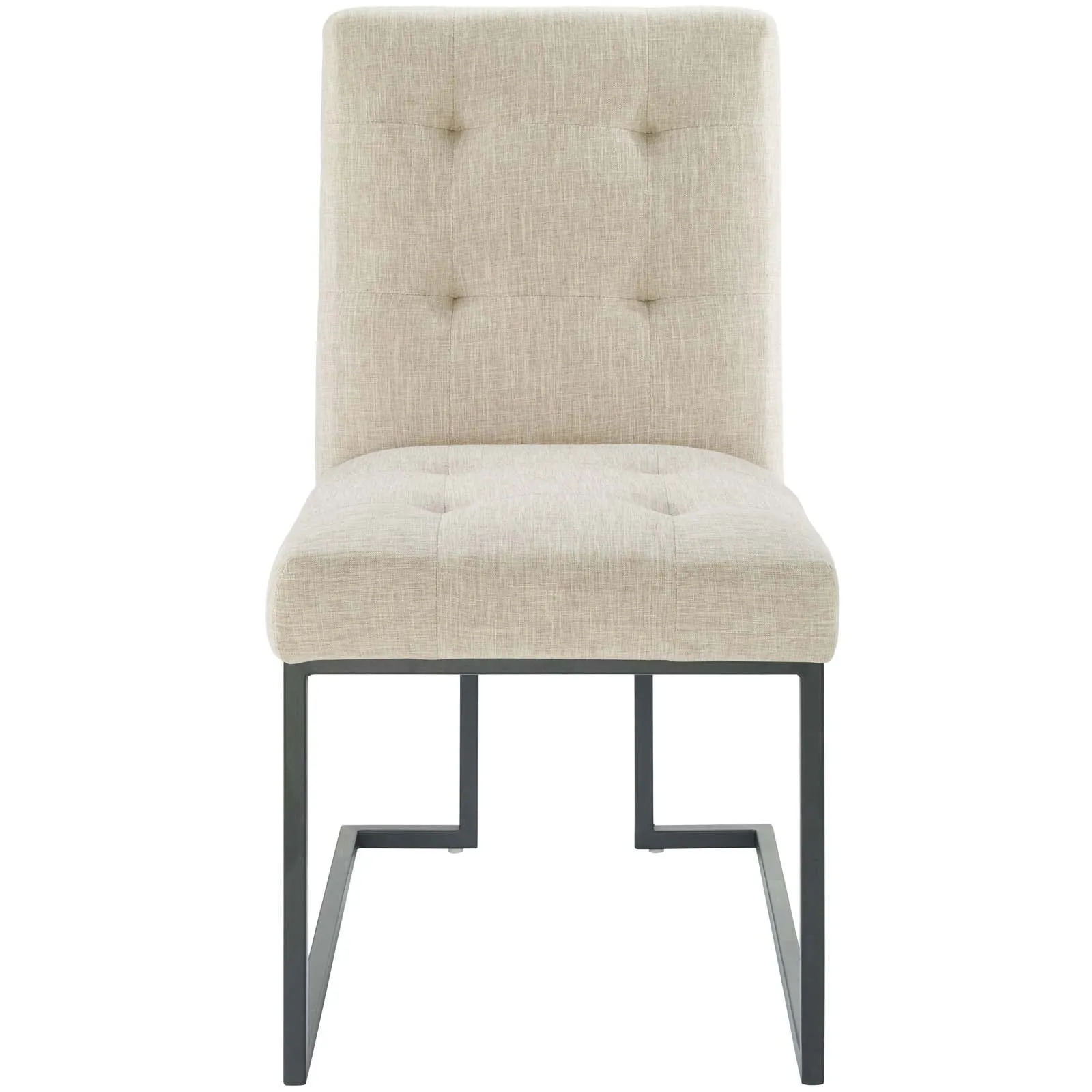 Privy Black Stainless Steel Upholstered Fabric Dining Chair by Modway