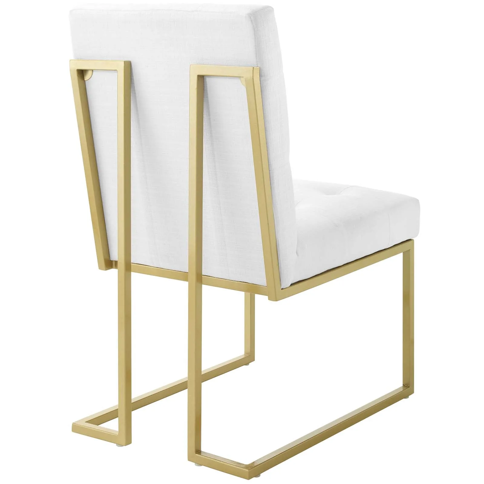 Privy Gold Stainless Steel Upholstered Fabric Dining Accent Chair Set of 2 by Modway