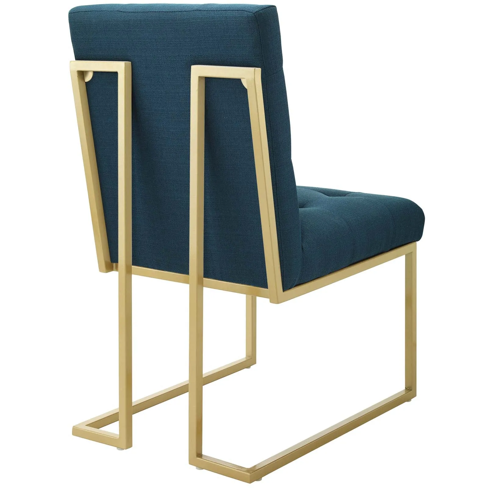 Privy Gold Stainless Steel Upholstered Fabric Dining Accent Chair Set of 2 by Modway