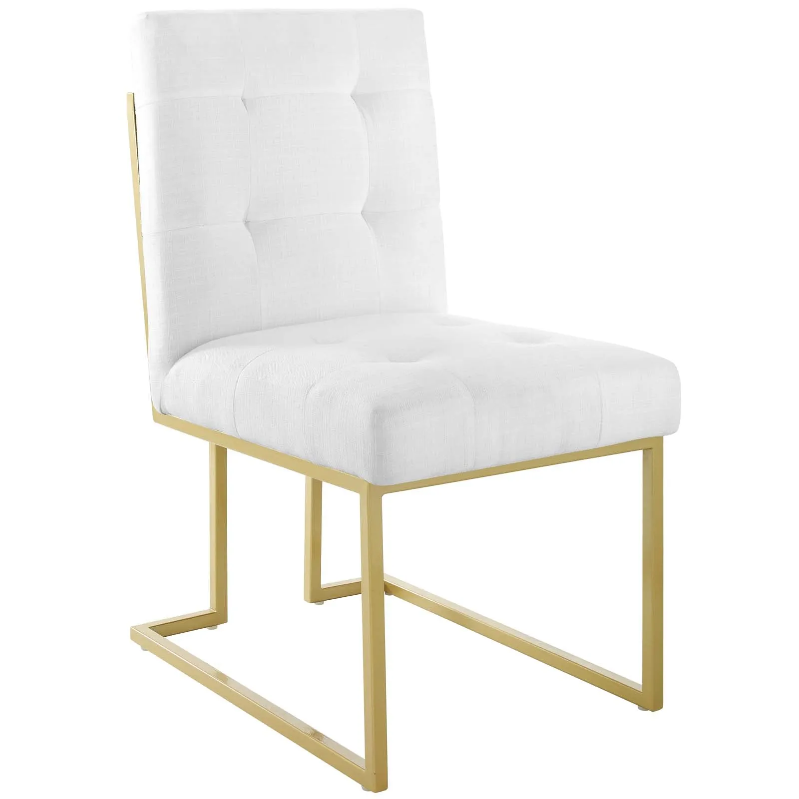 Privy Gold Stainless Steel Upholstered Fabric Dining Accent Chair Set of 2 by Modway