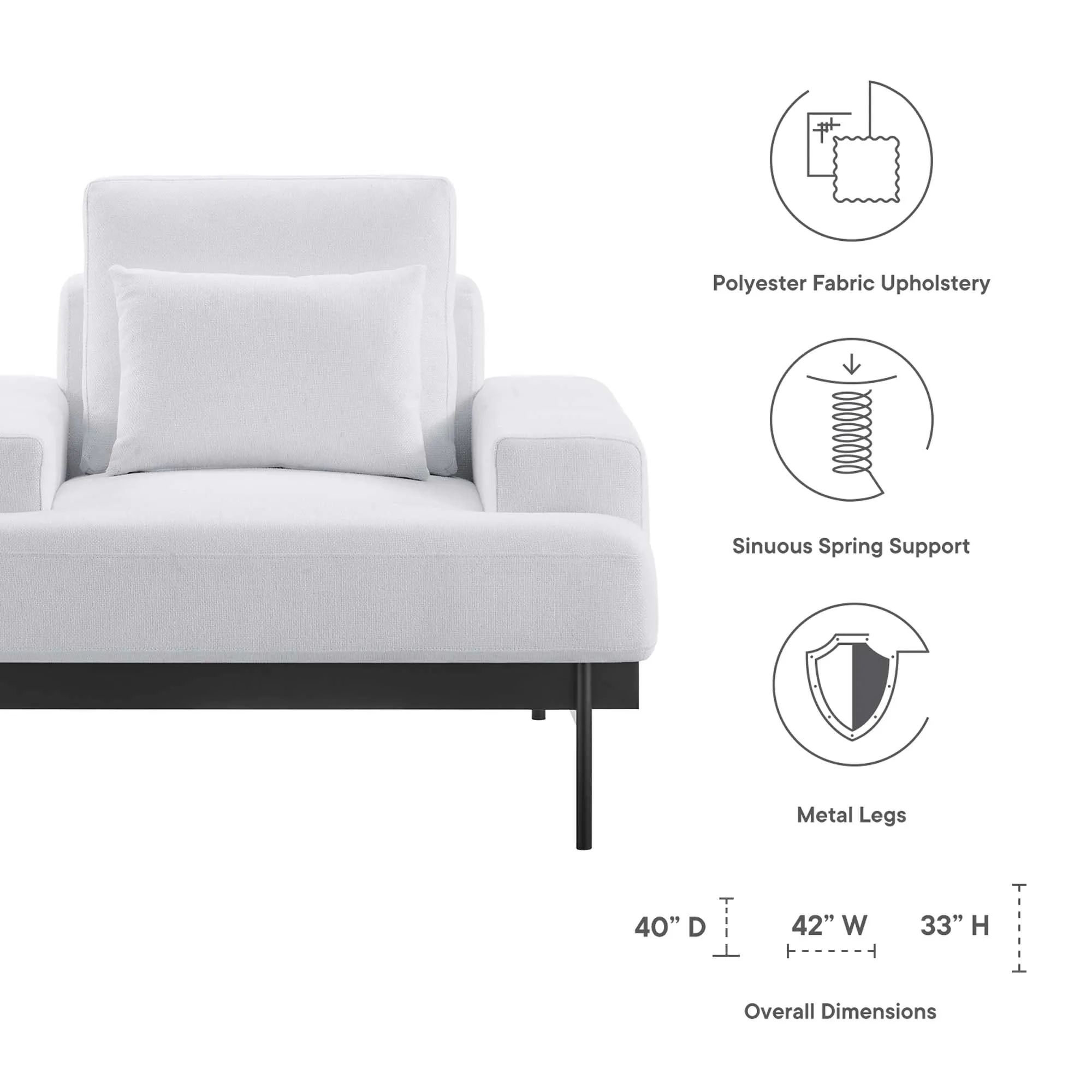 Proximity Upholstered Fabric Armchair by Modway