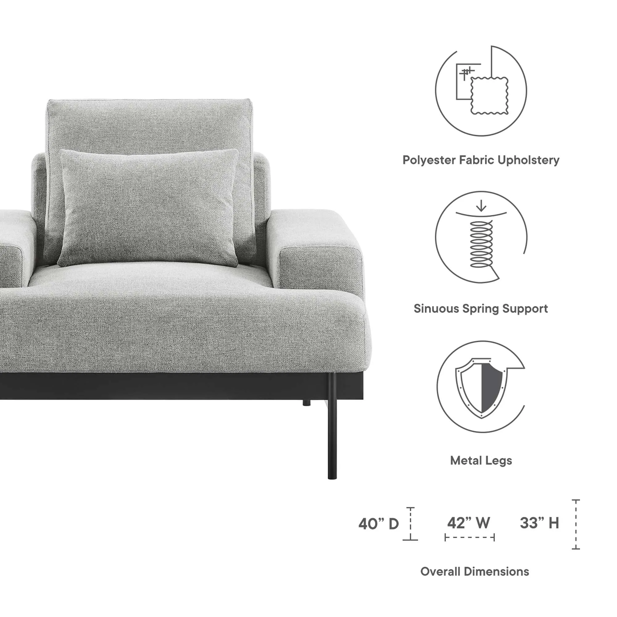 Proximity Upholstered Fabric Armchair by Modway